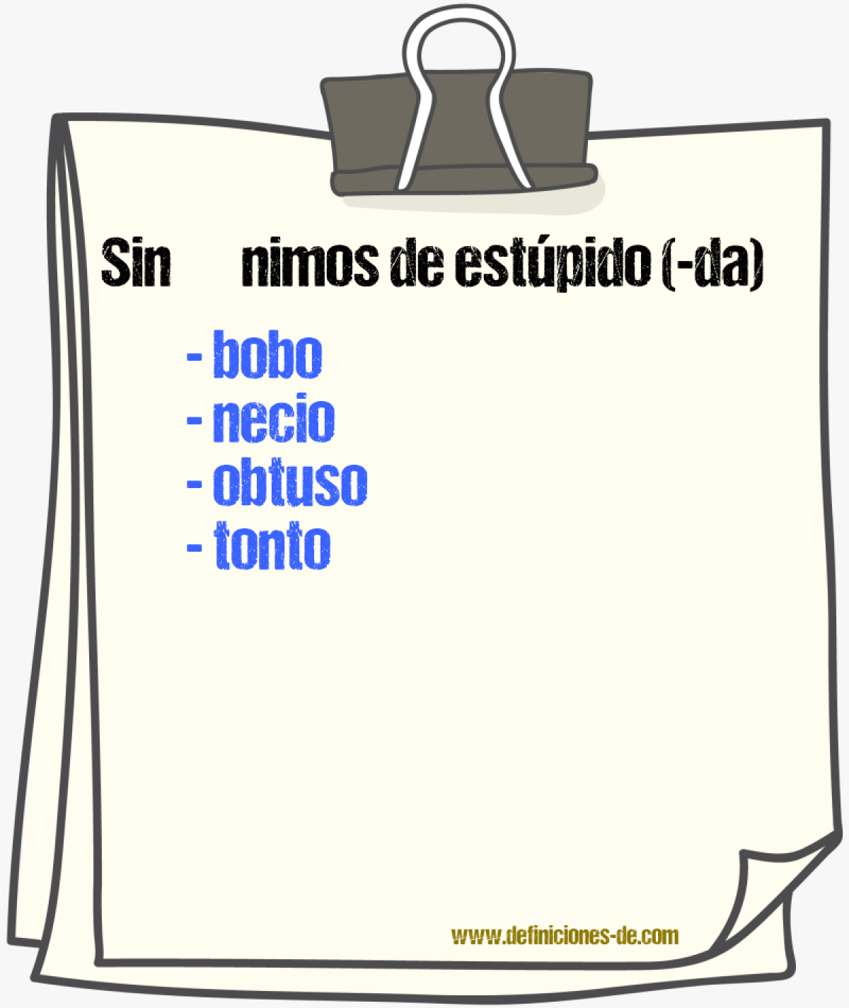 Sinnimos de estpido