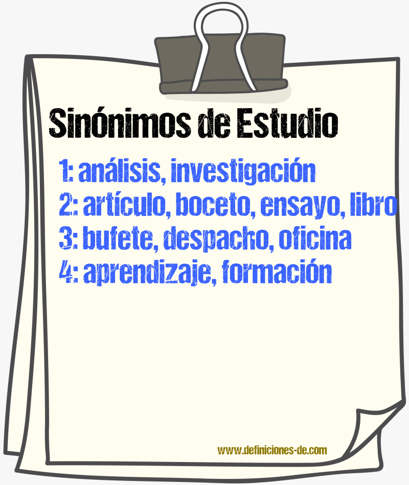 Sinnimos de estudio