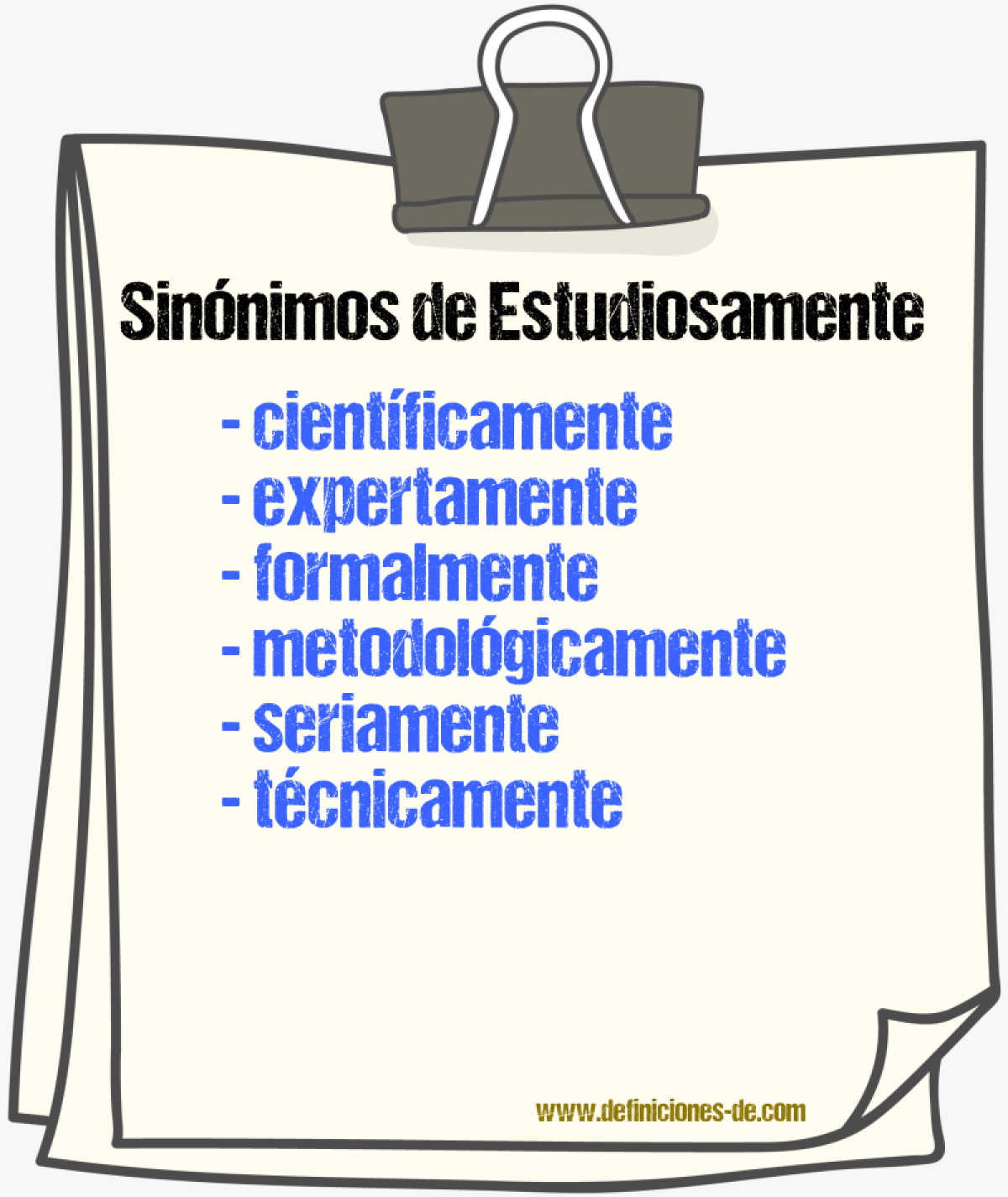 Sinnimos de estudiosamente