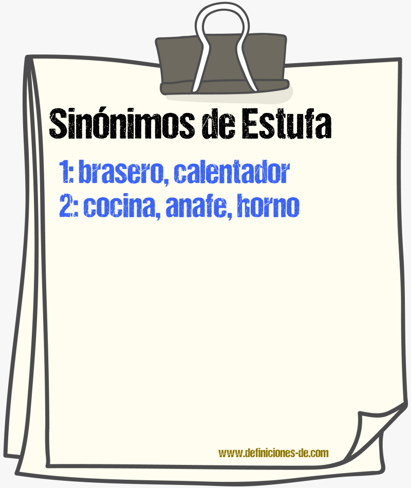 Sinnimos de estufa