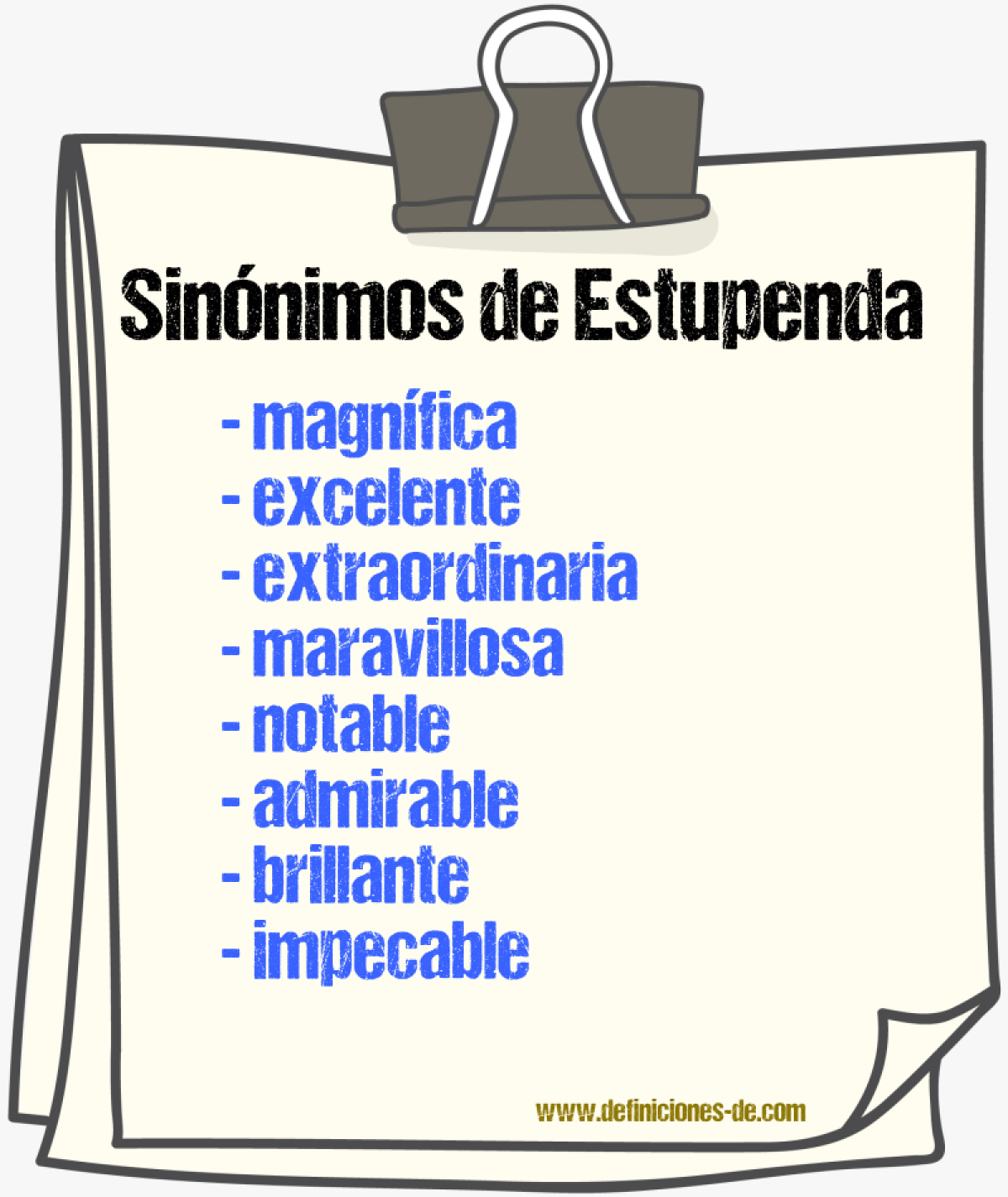 Sinónimos de estupenda