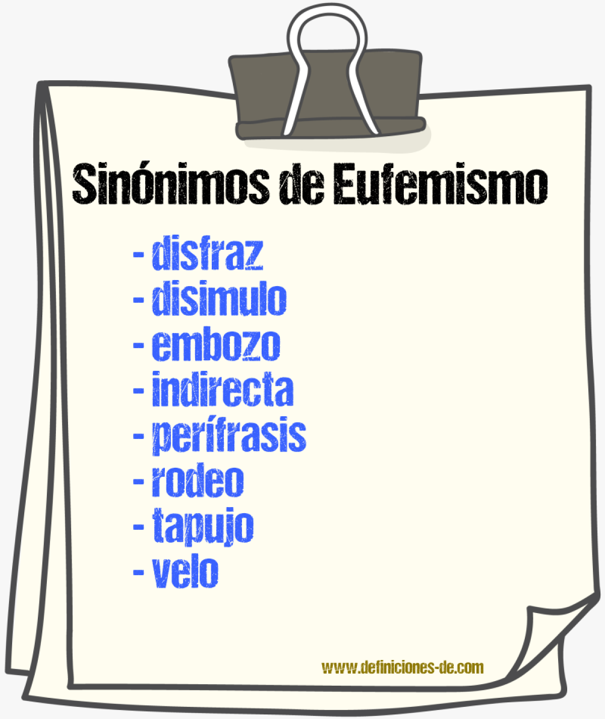 Sinnimos de eufemismo