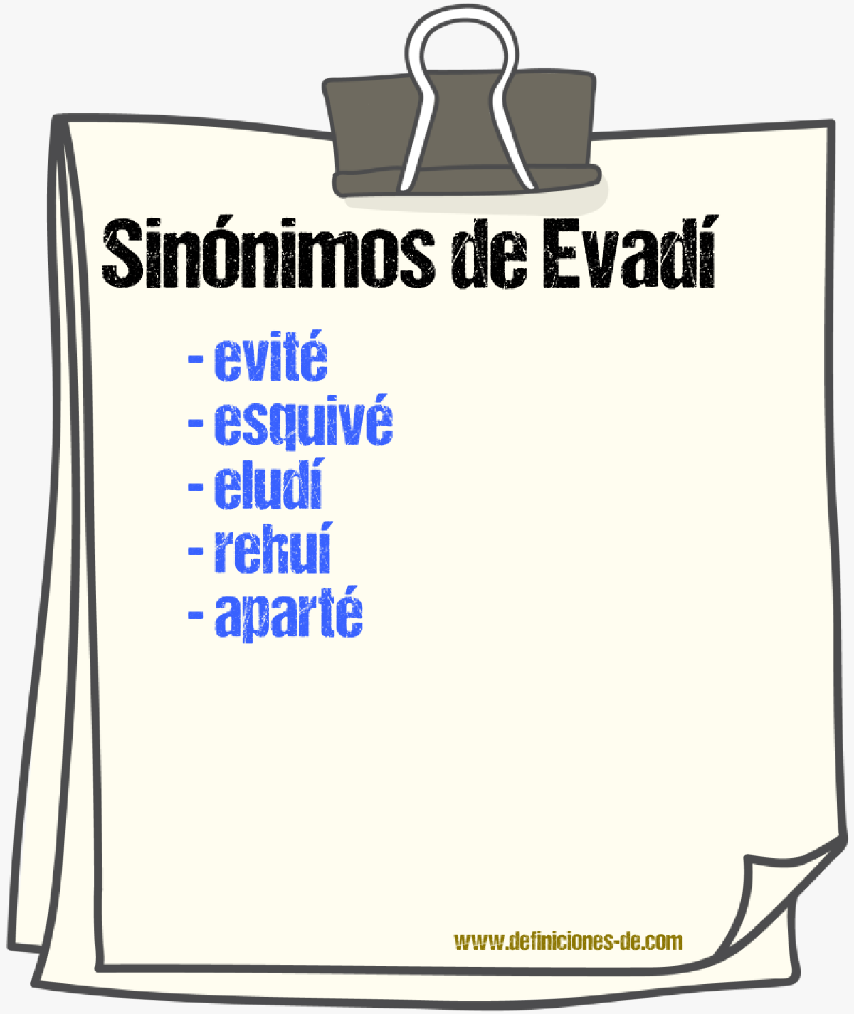 Sinónimos de evadí