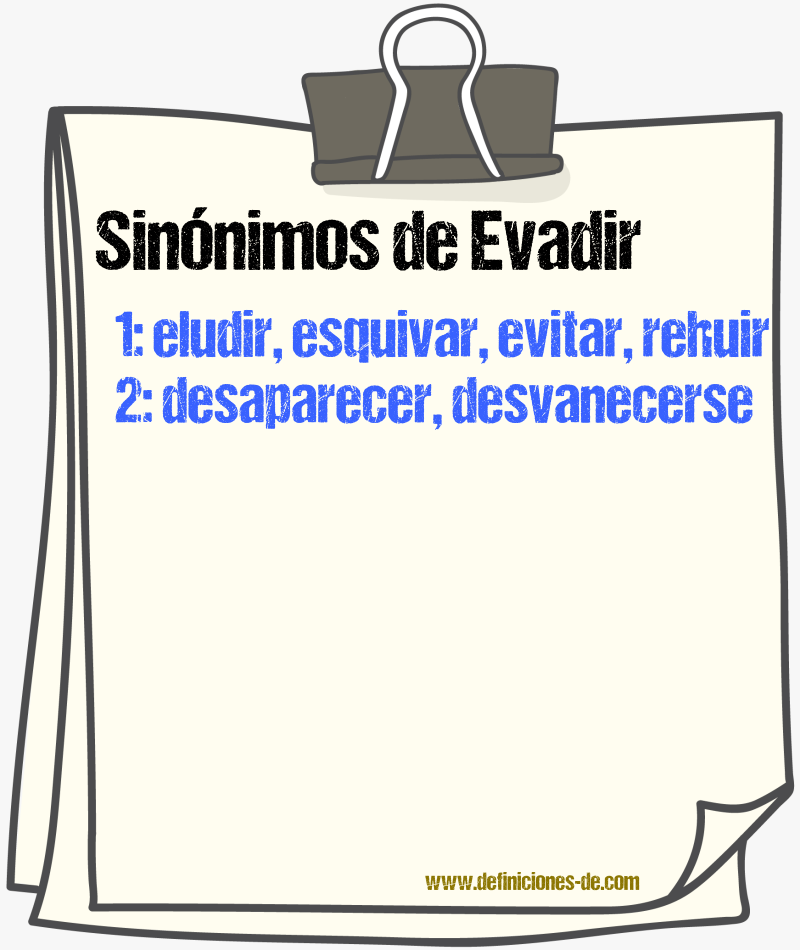 Sinnimos de evadir