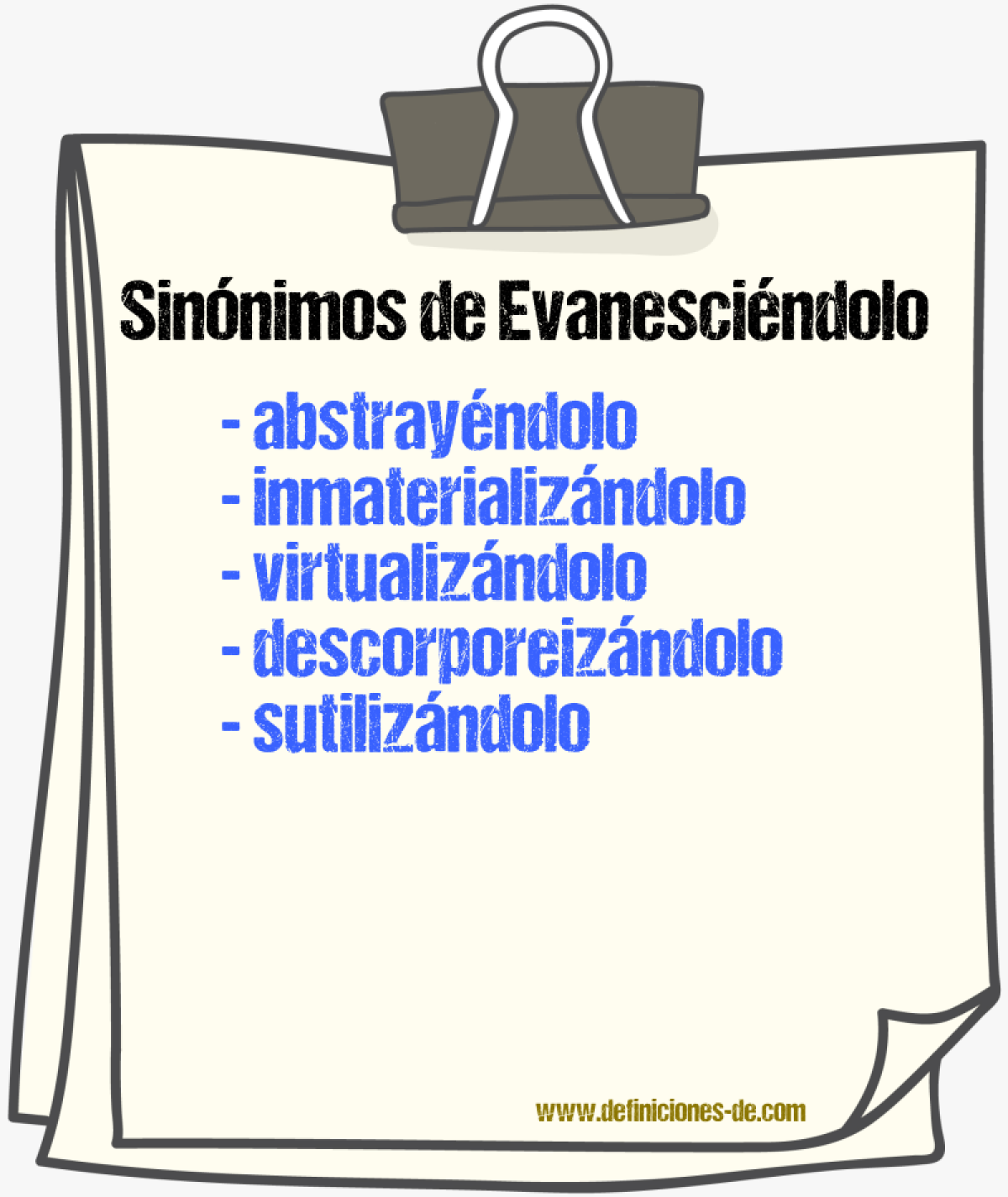 Sinónimos de evanesciéndolo