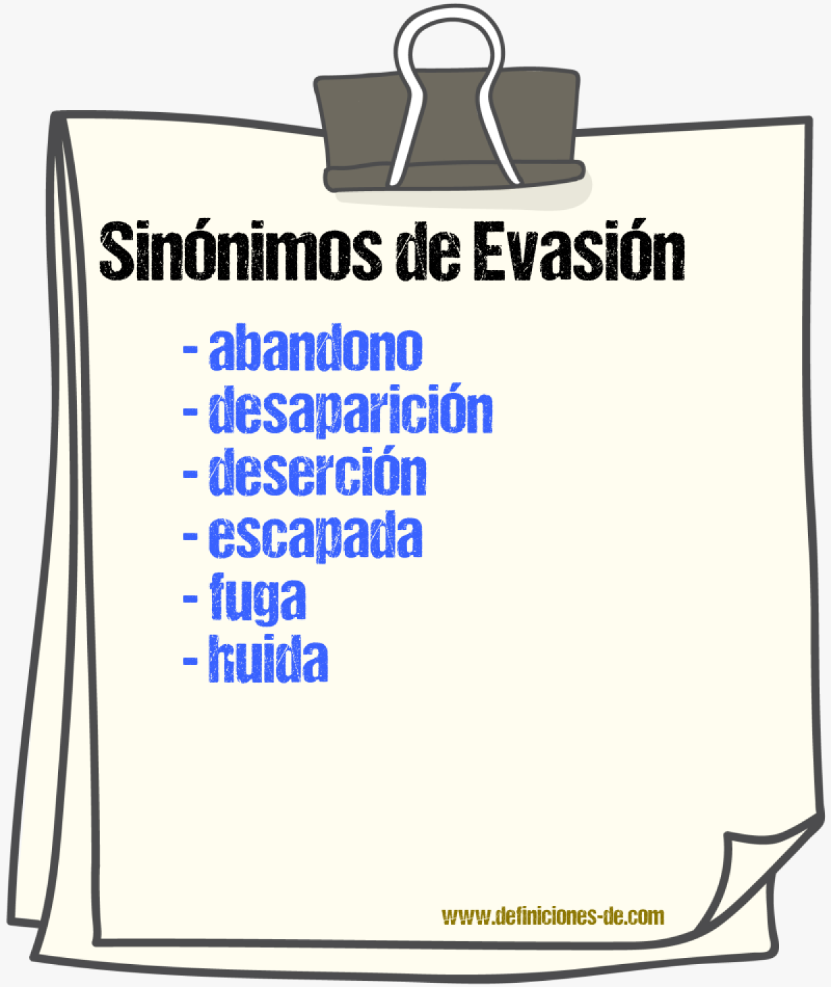 Sinnimos de evasin