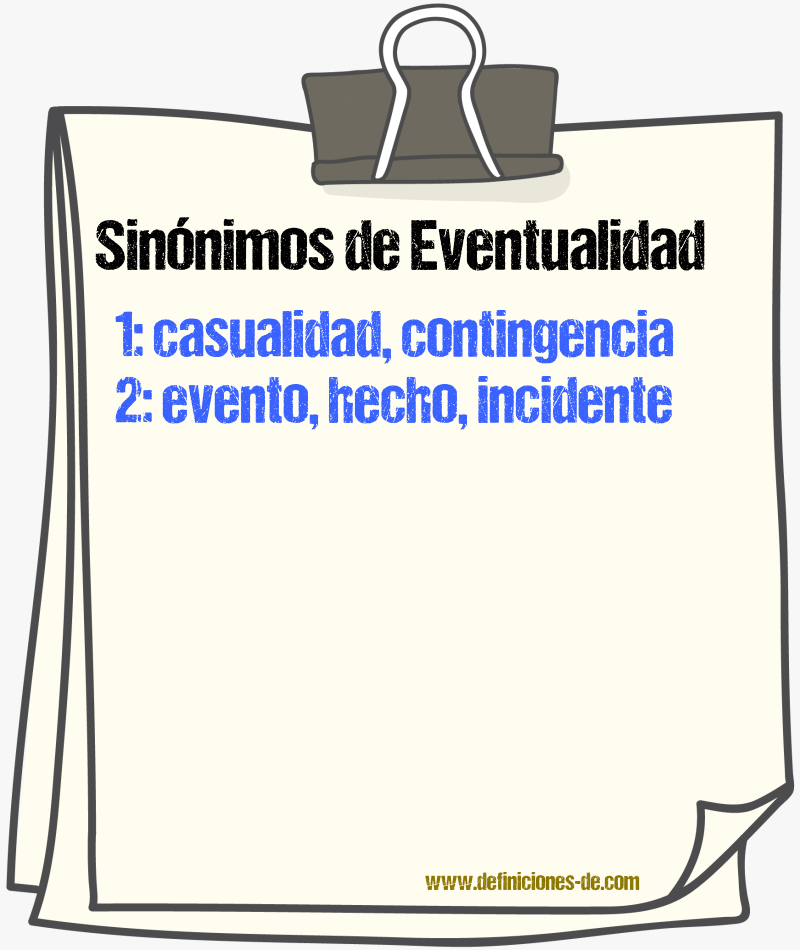 Sinnimos de eventualidad