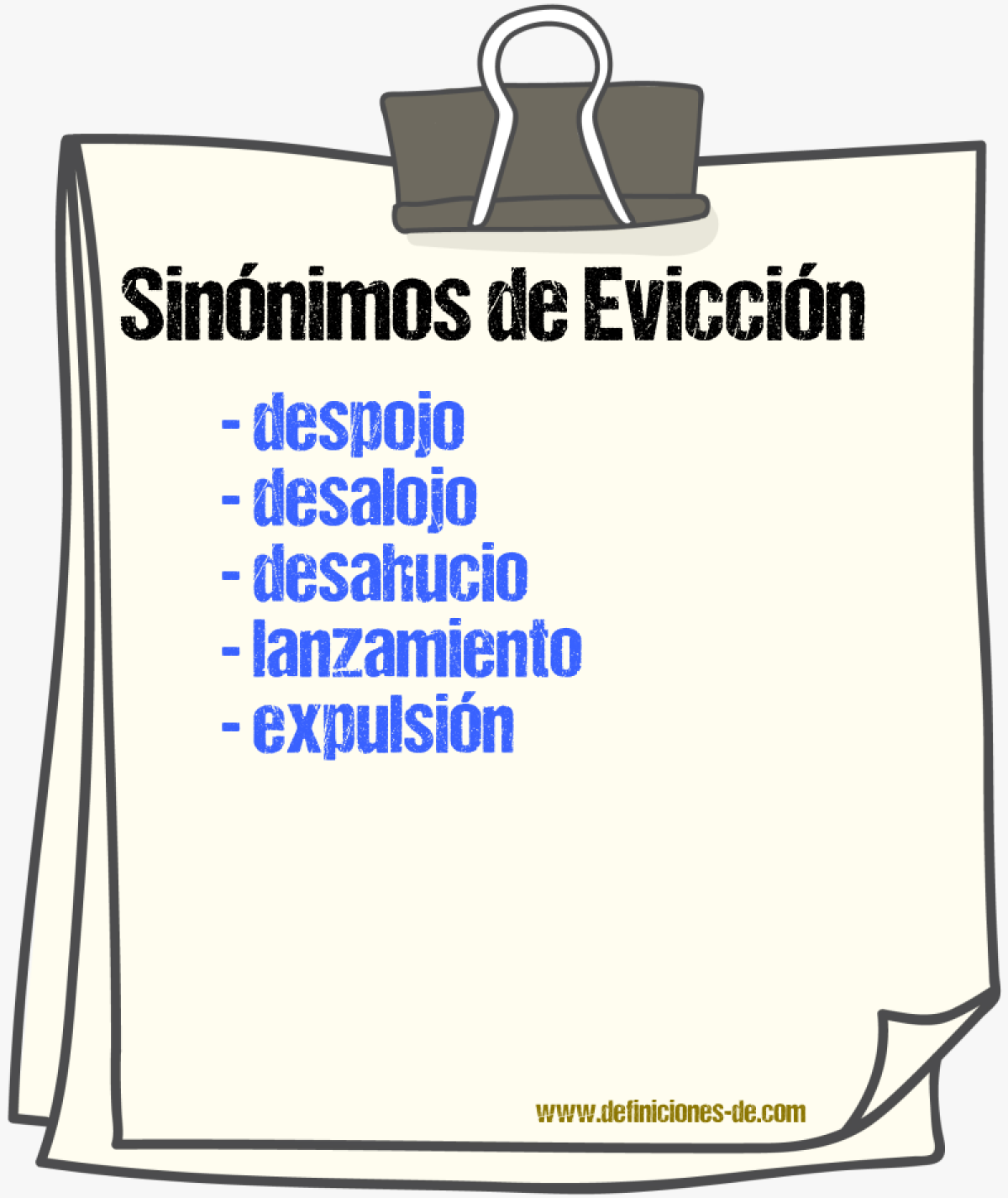 Sinónimos de evicción