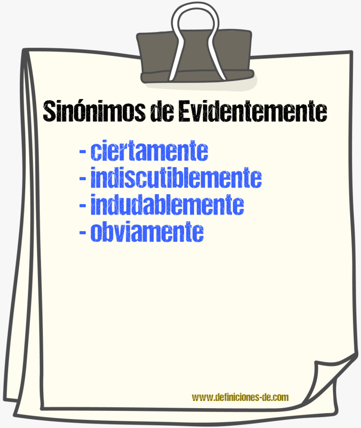 Sinnimos de evidentemente