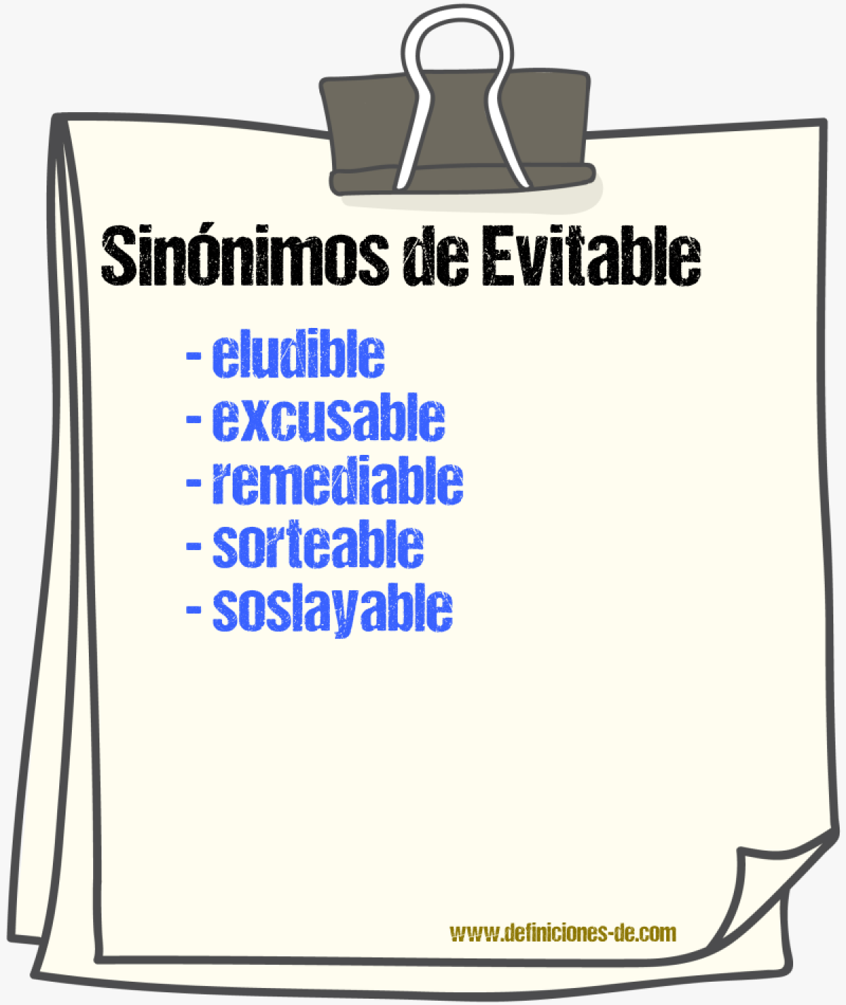 Sinnimos de evitable