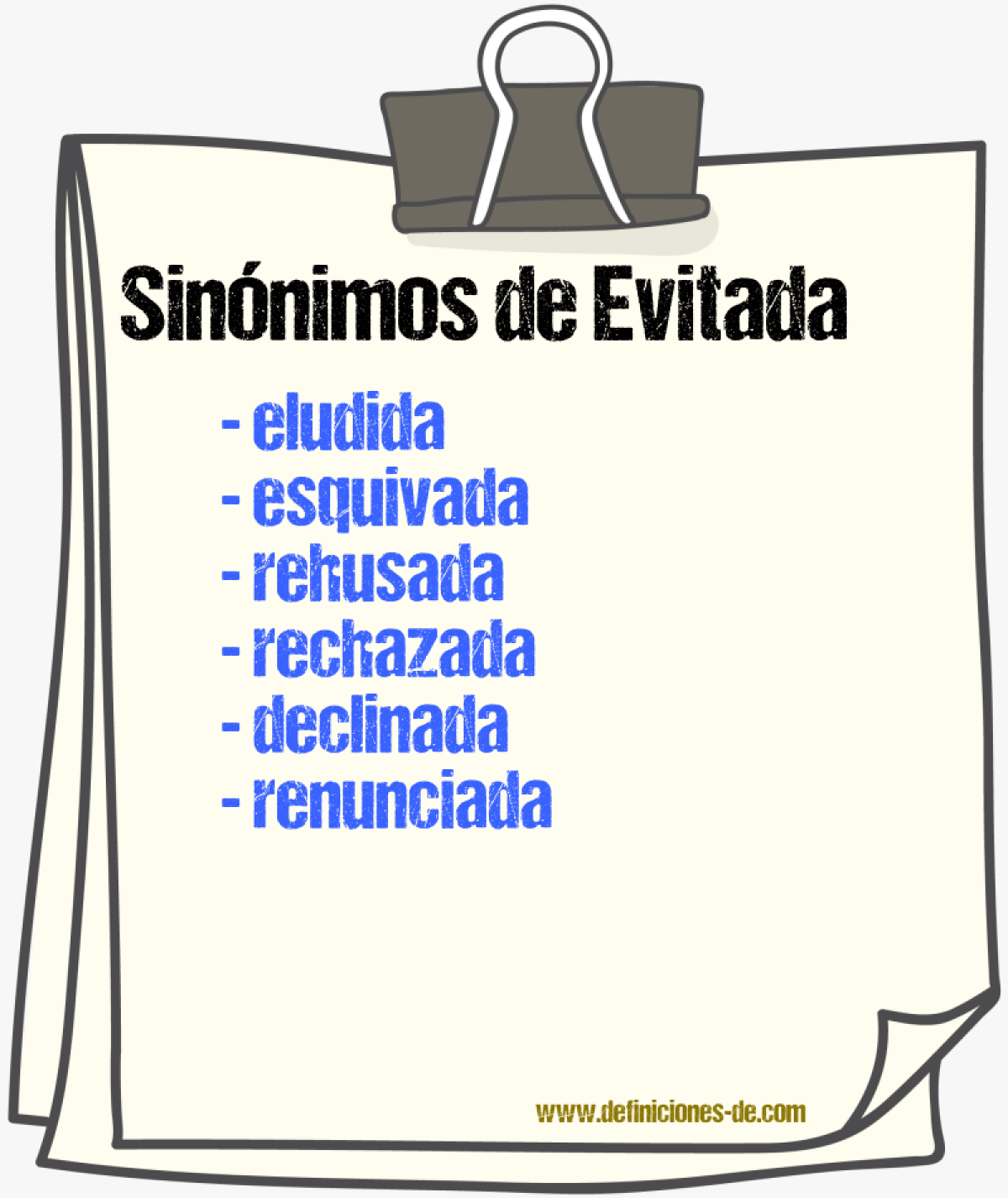 Sinónimos de evitada