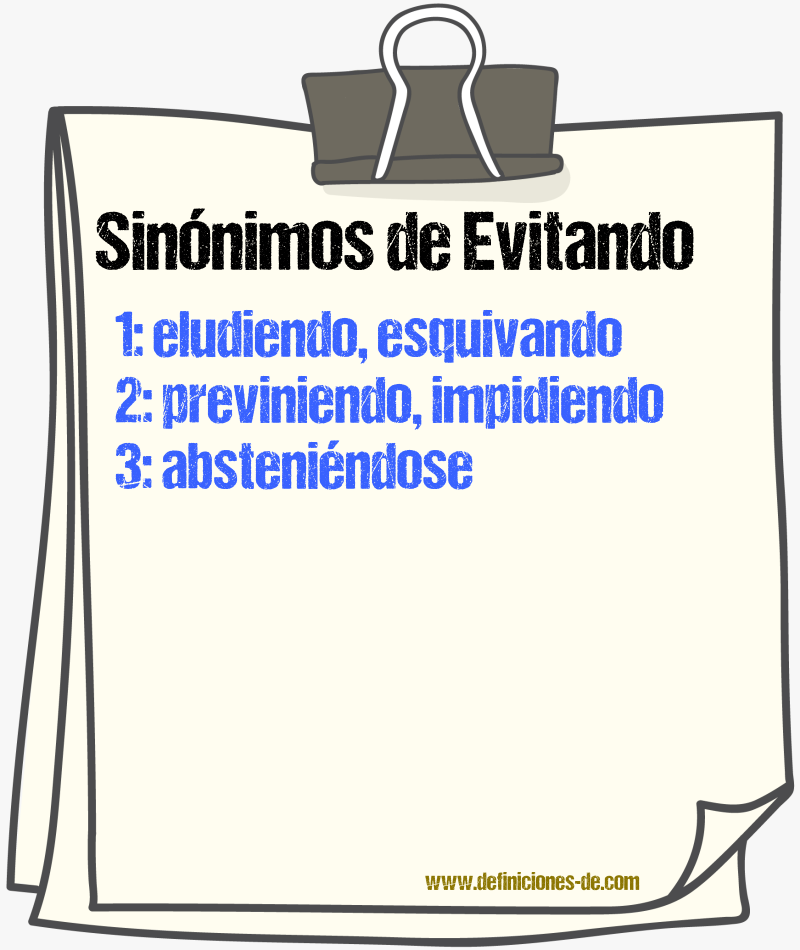 Sinónimos de evitando