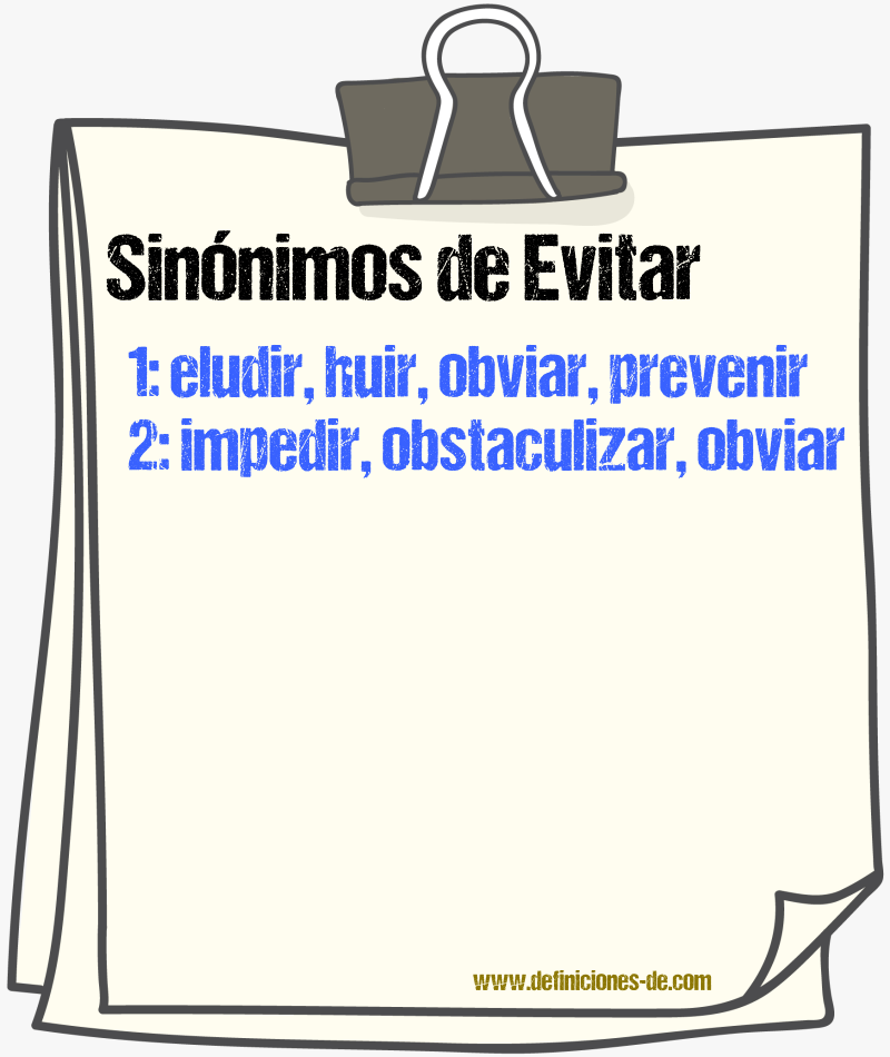 Sinnimos de evitar