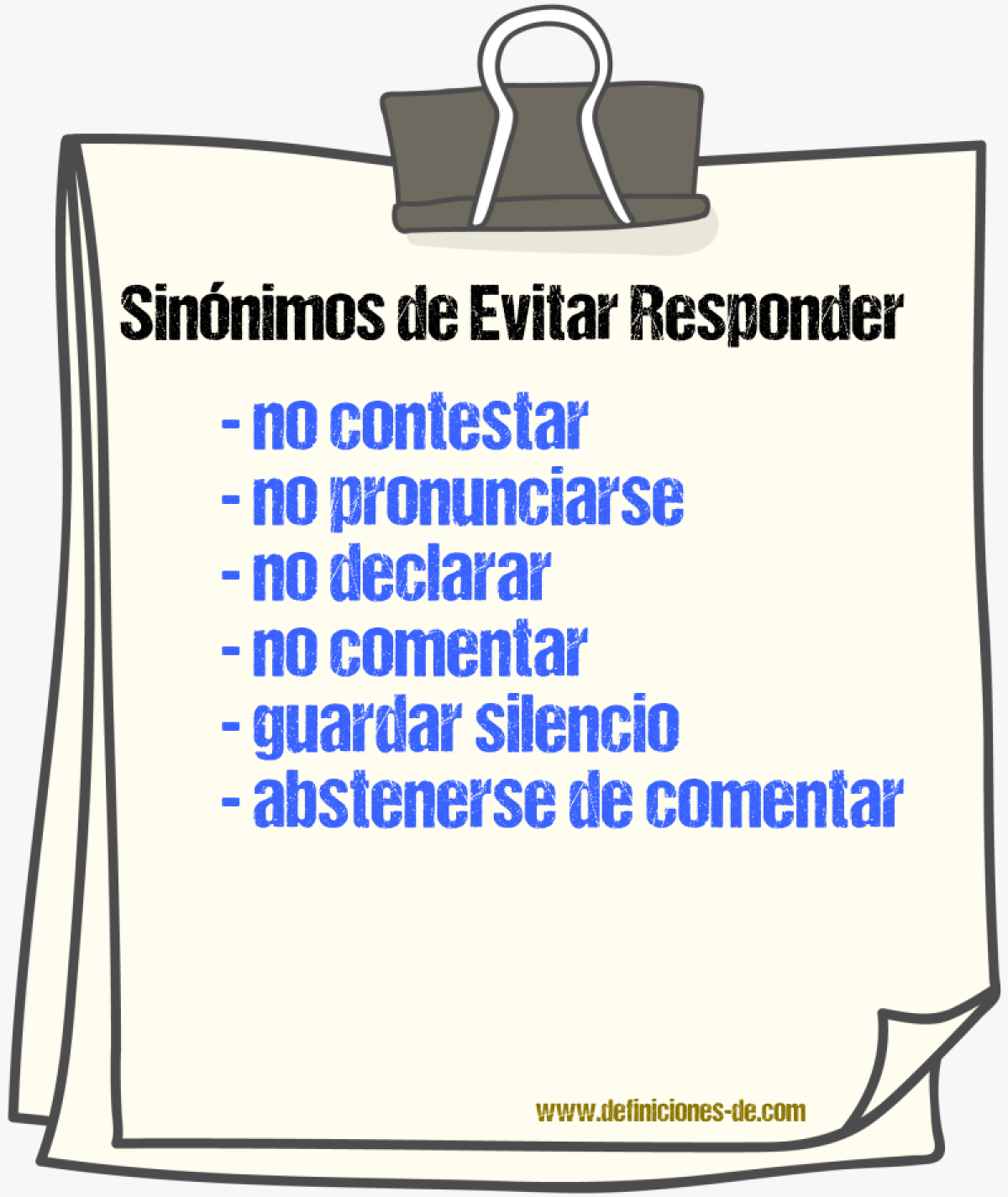 Sinónimos de evitar responder