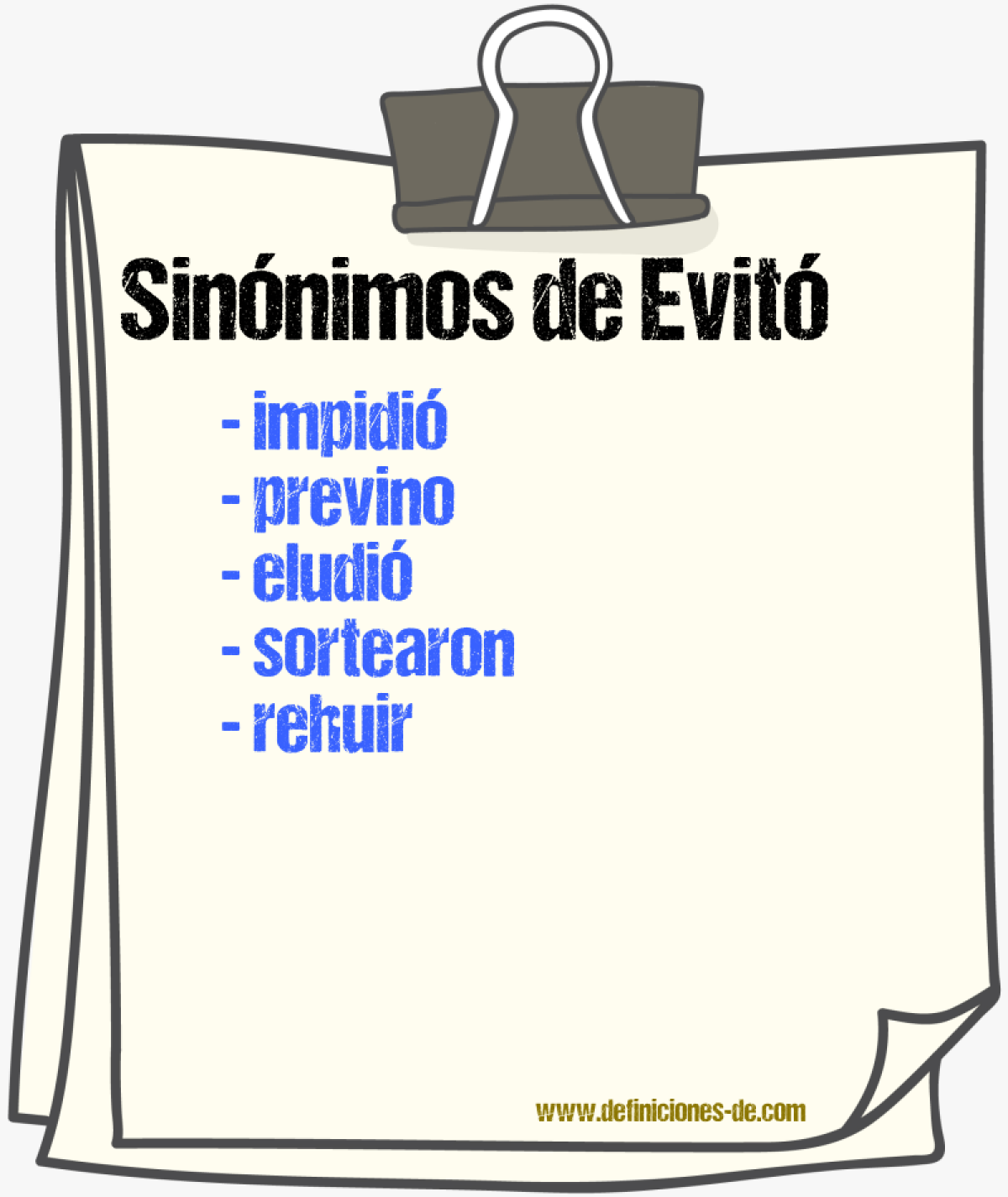 Sinónimos de evitó