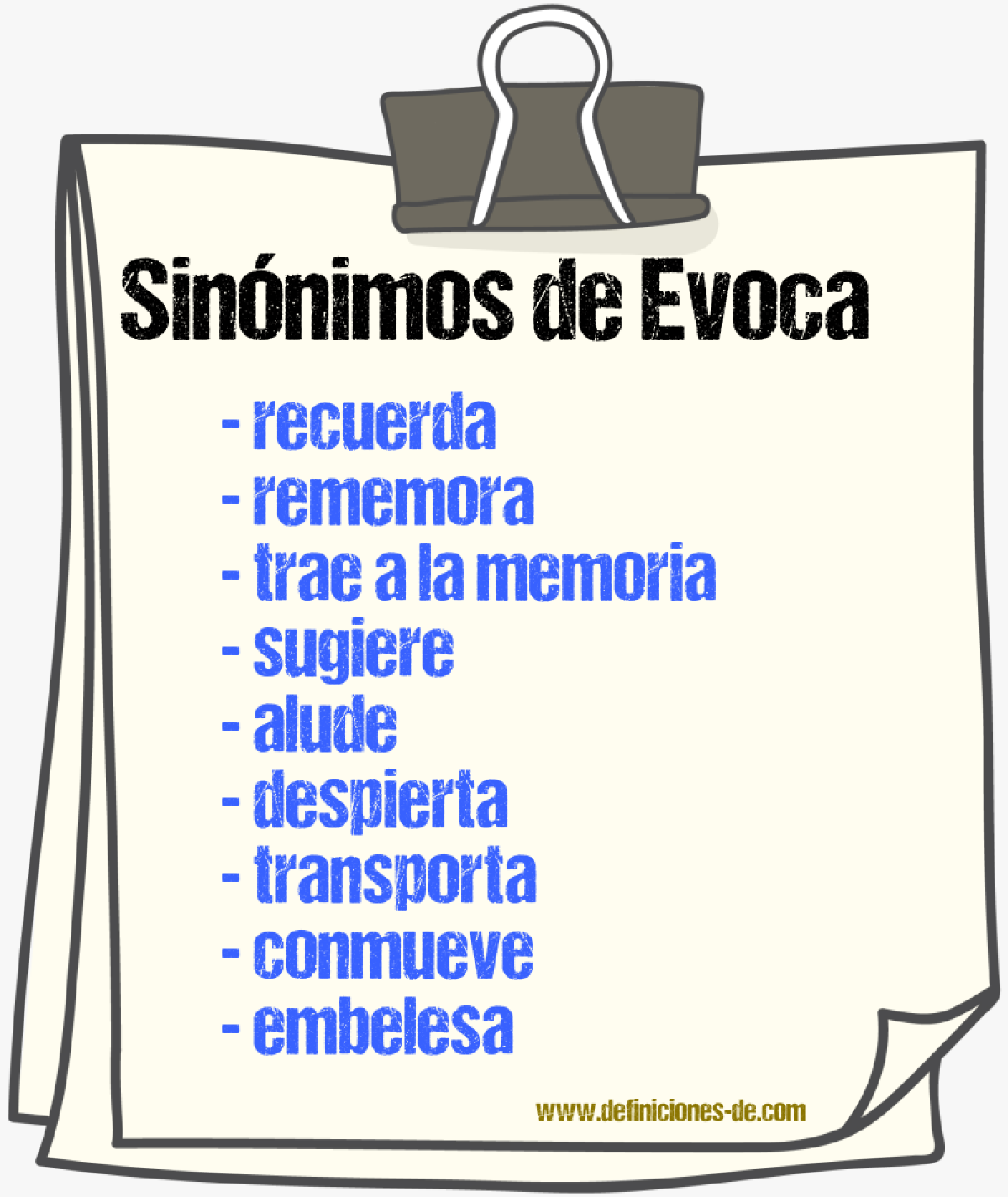 Sinónimos de evoca