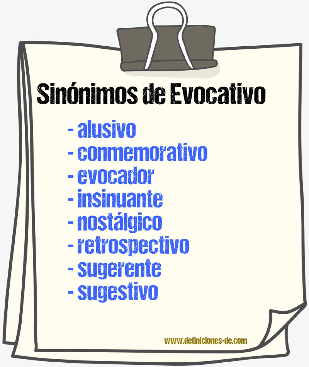 Sinnimos de evocativo