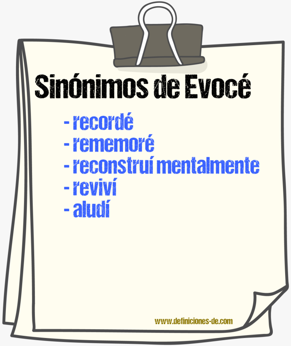 Sinónimos de evocé