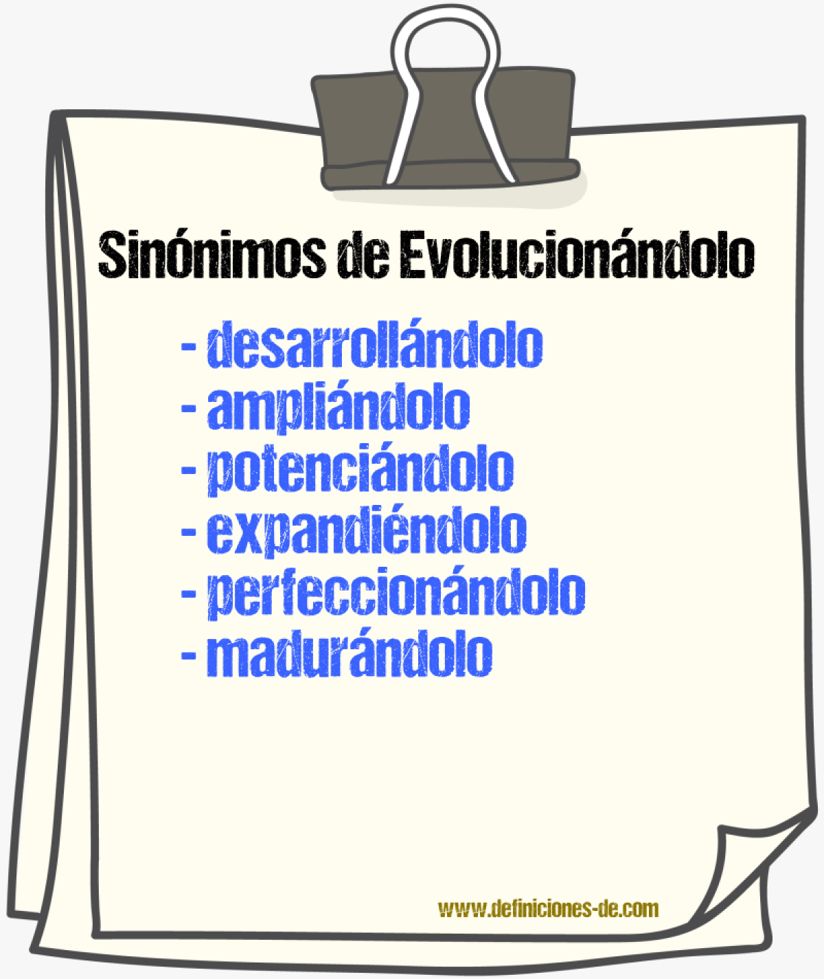Sinónimos de evolucionándolo