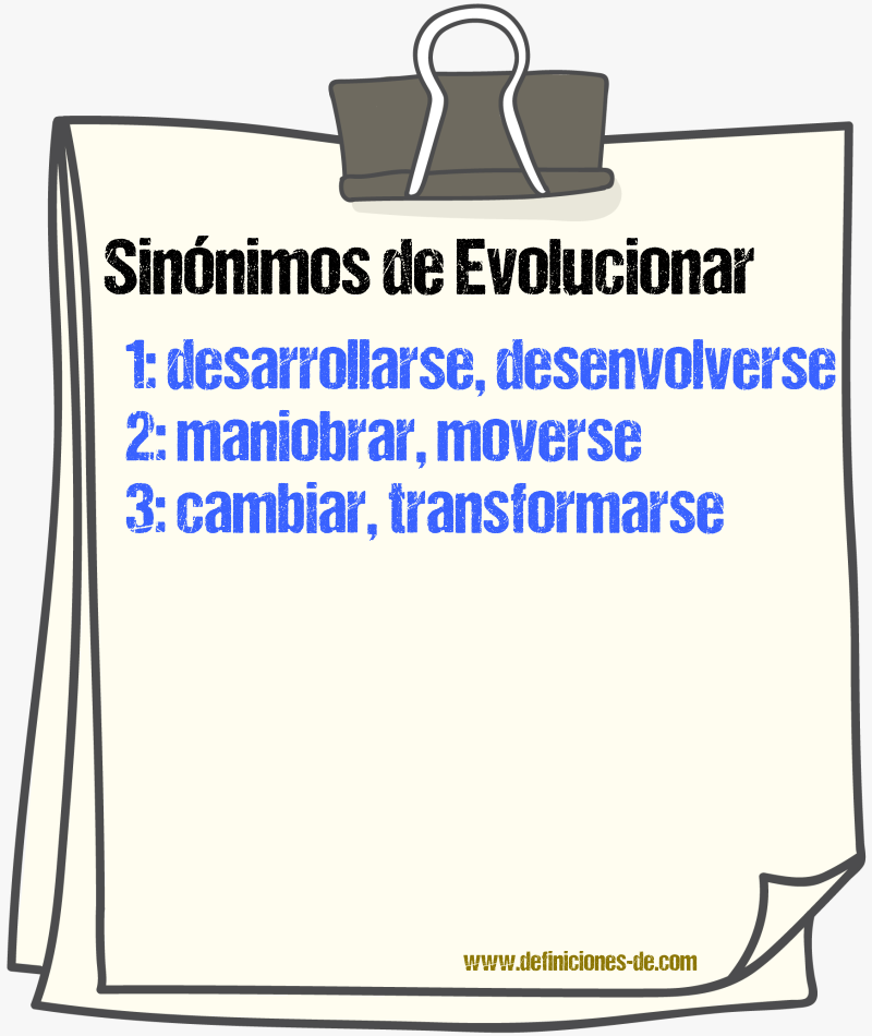 Sinnimos de evolucionar