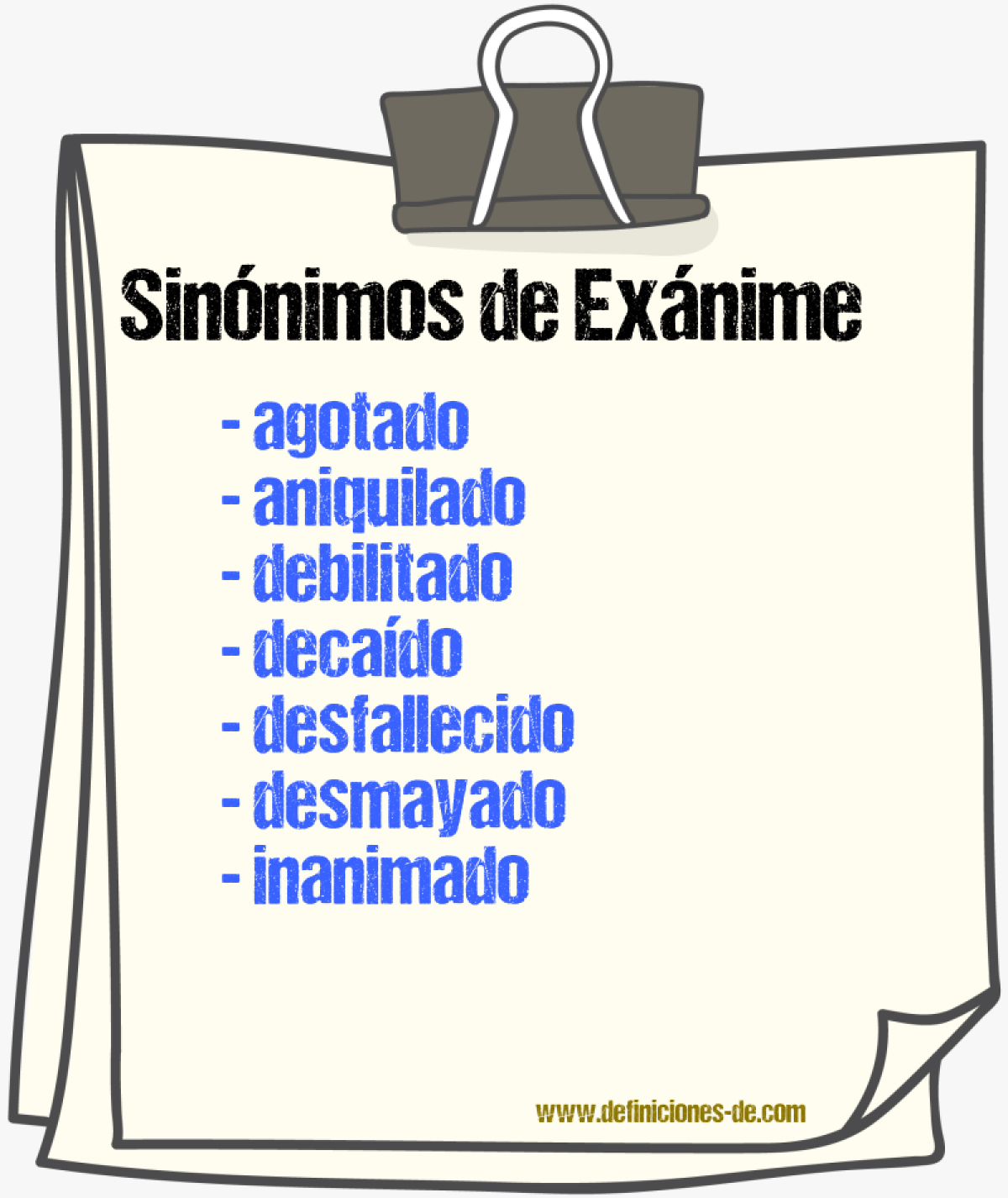 Sinnimos de exnime