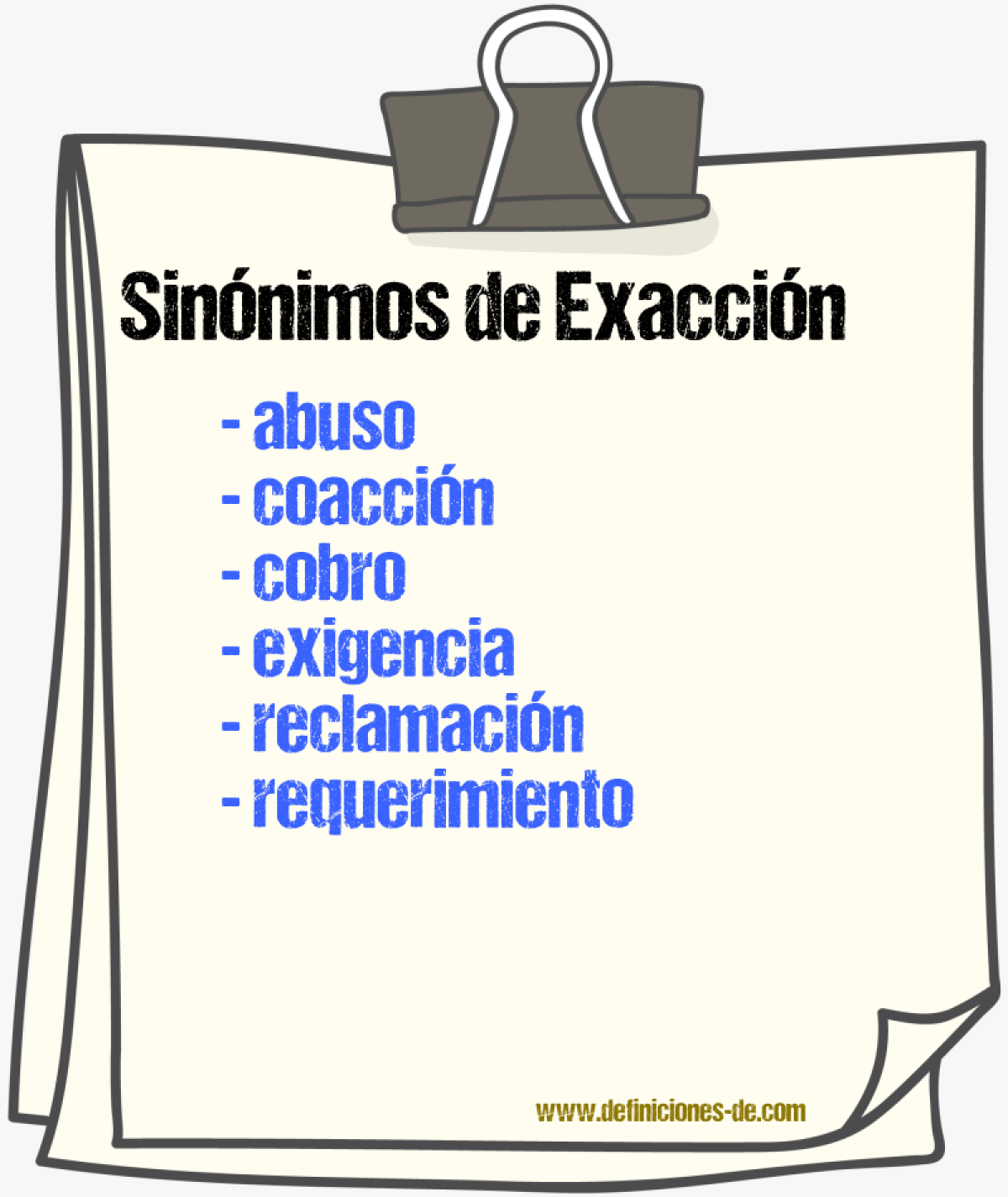 Sinnimos de exaccin