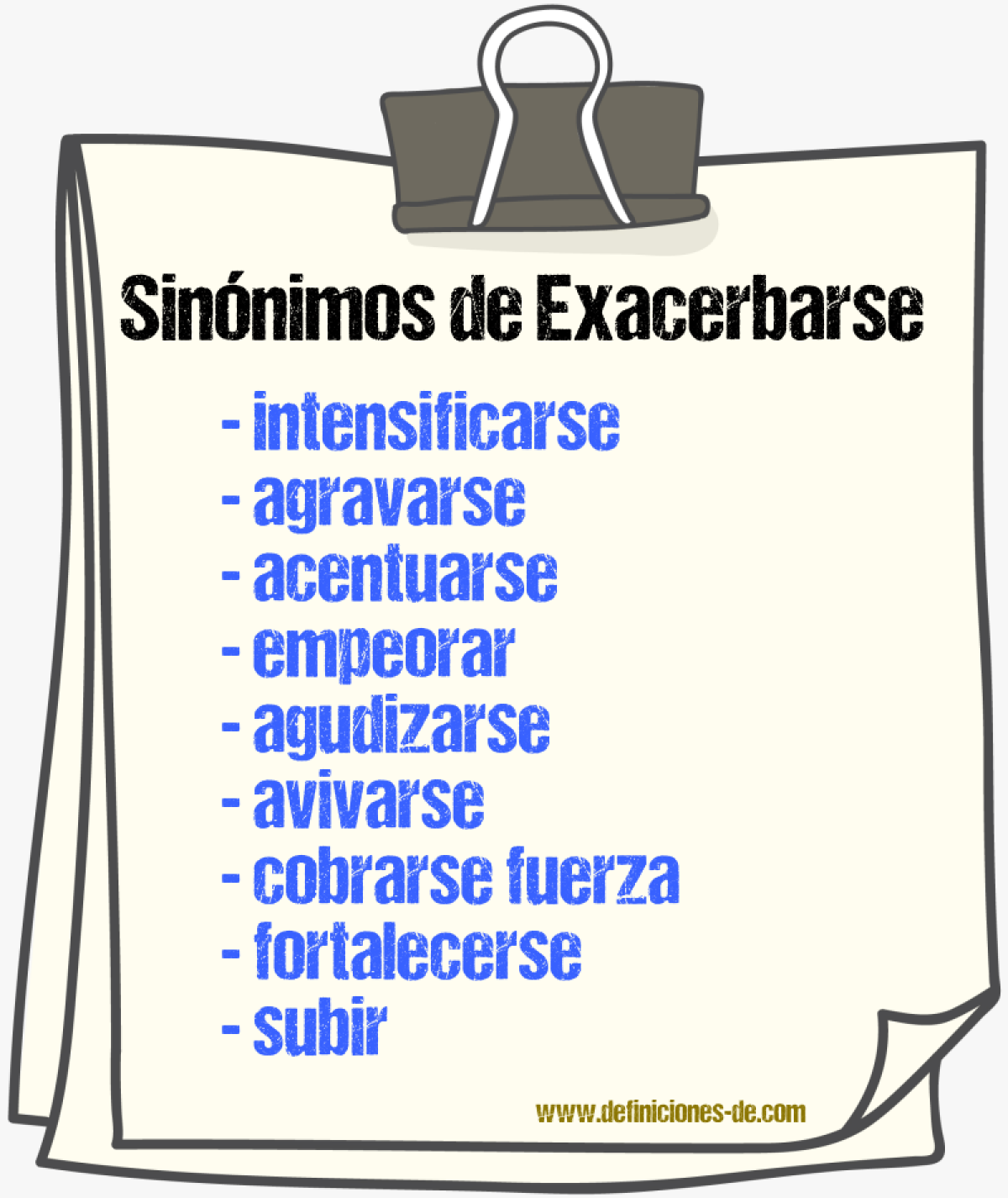 Sinónimos de exacerbarse