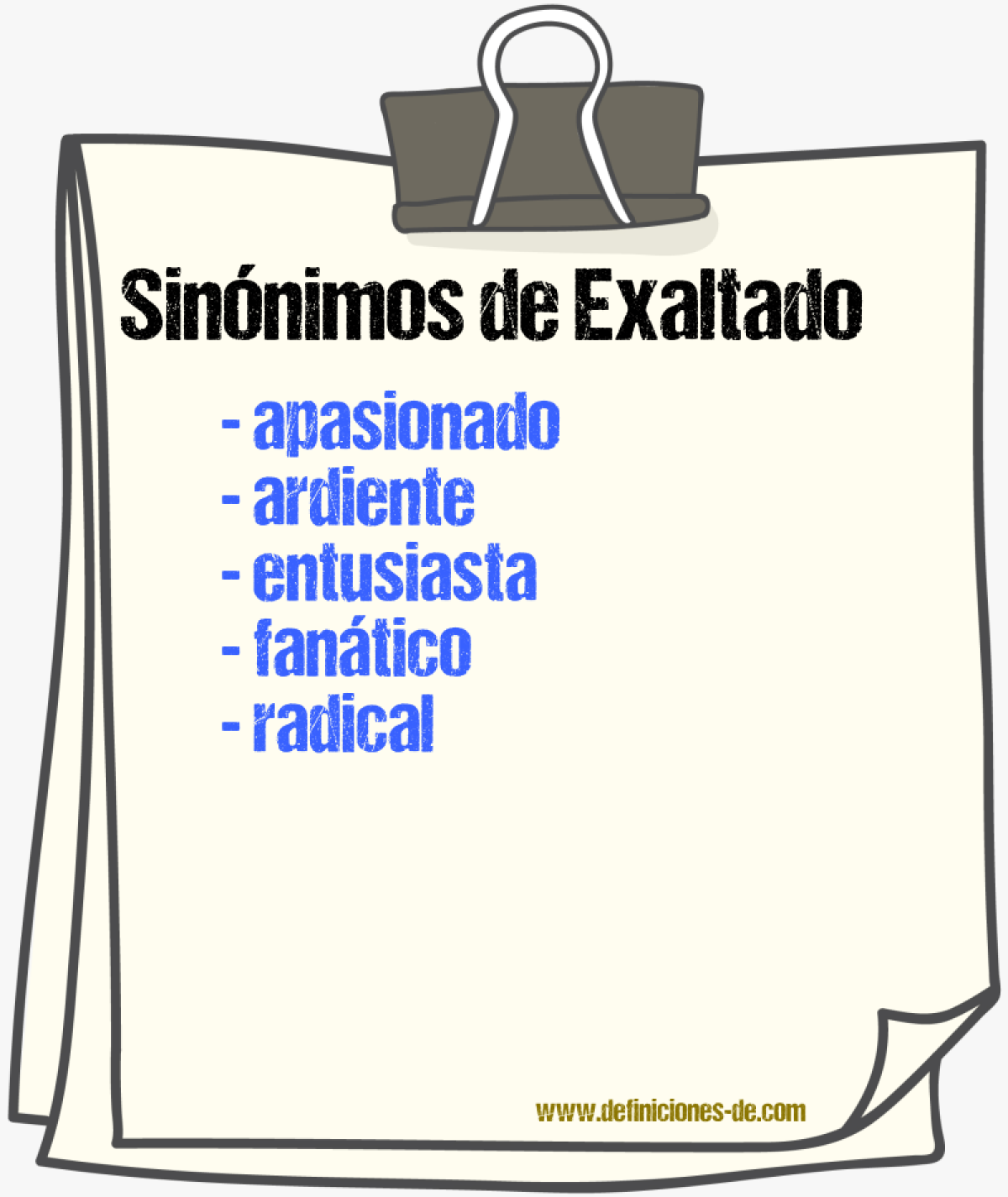 Sinnimos de exaltado