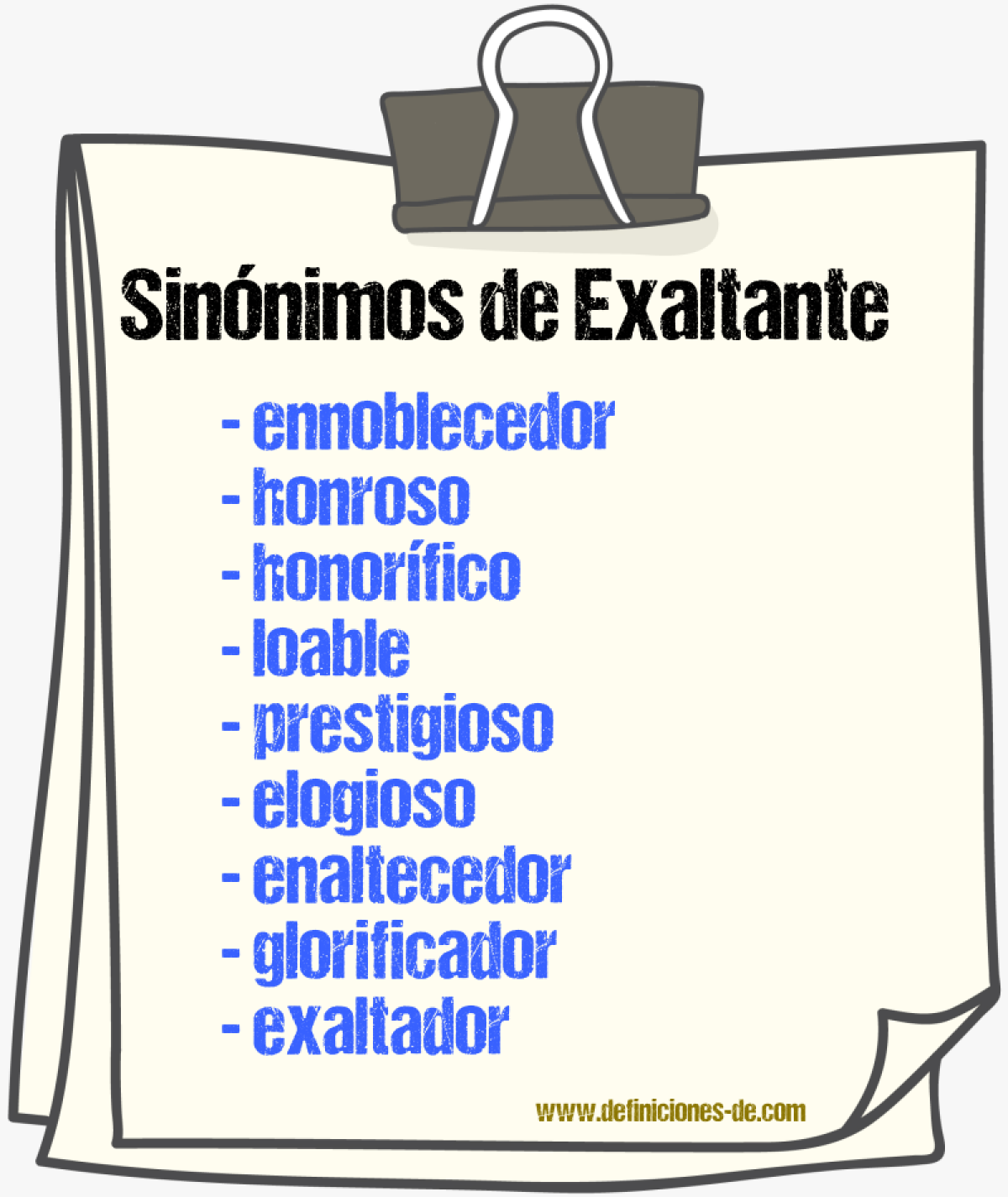 Sinónimos de exaltante