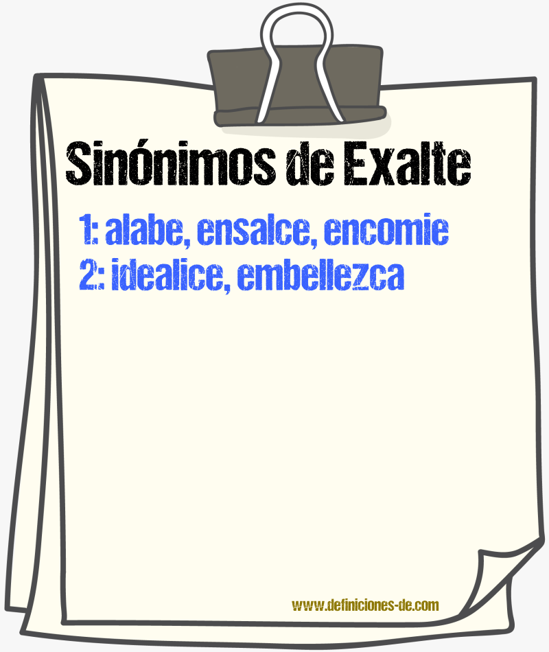 Sinónimos de exalte