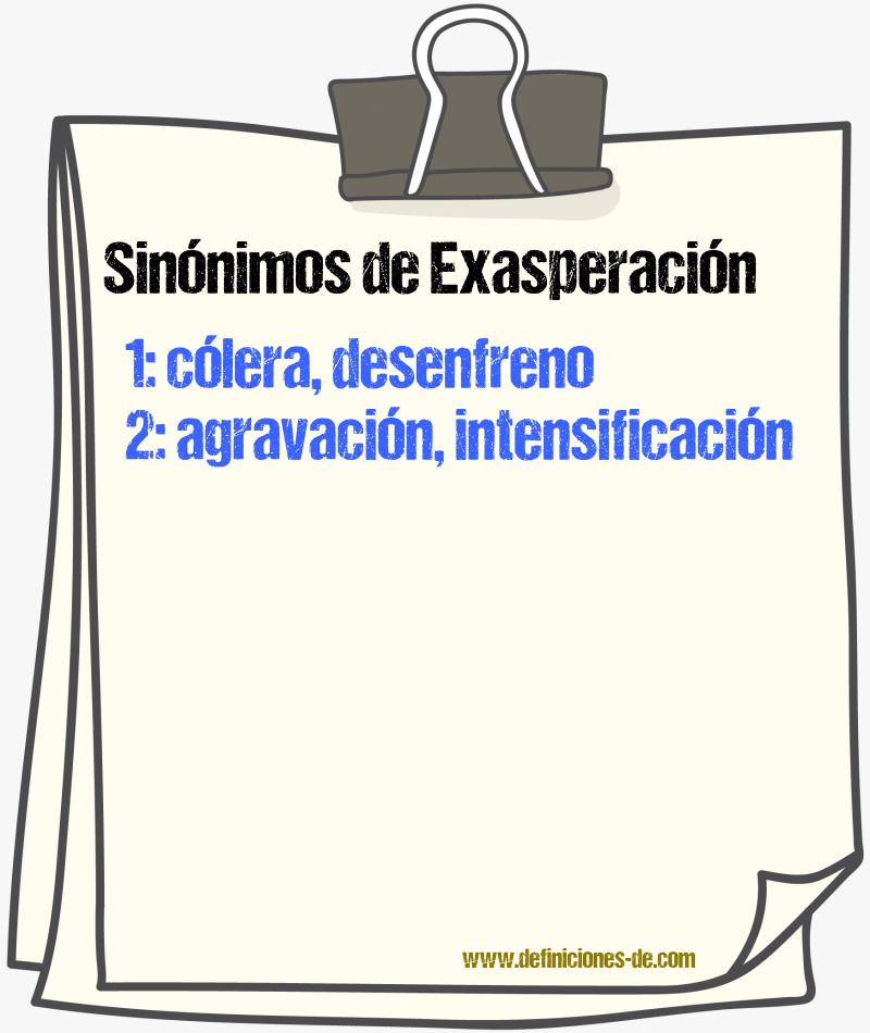 Sinnimos de exasperacin