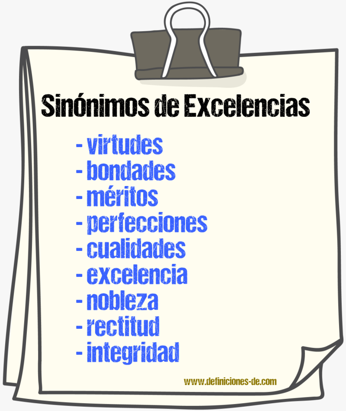 Sinónimos de excelencias