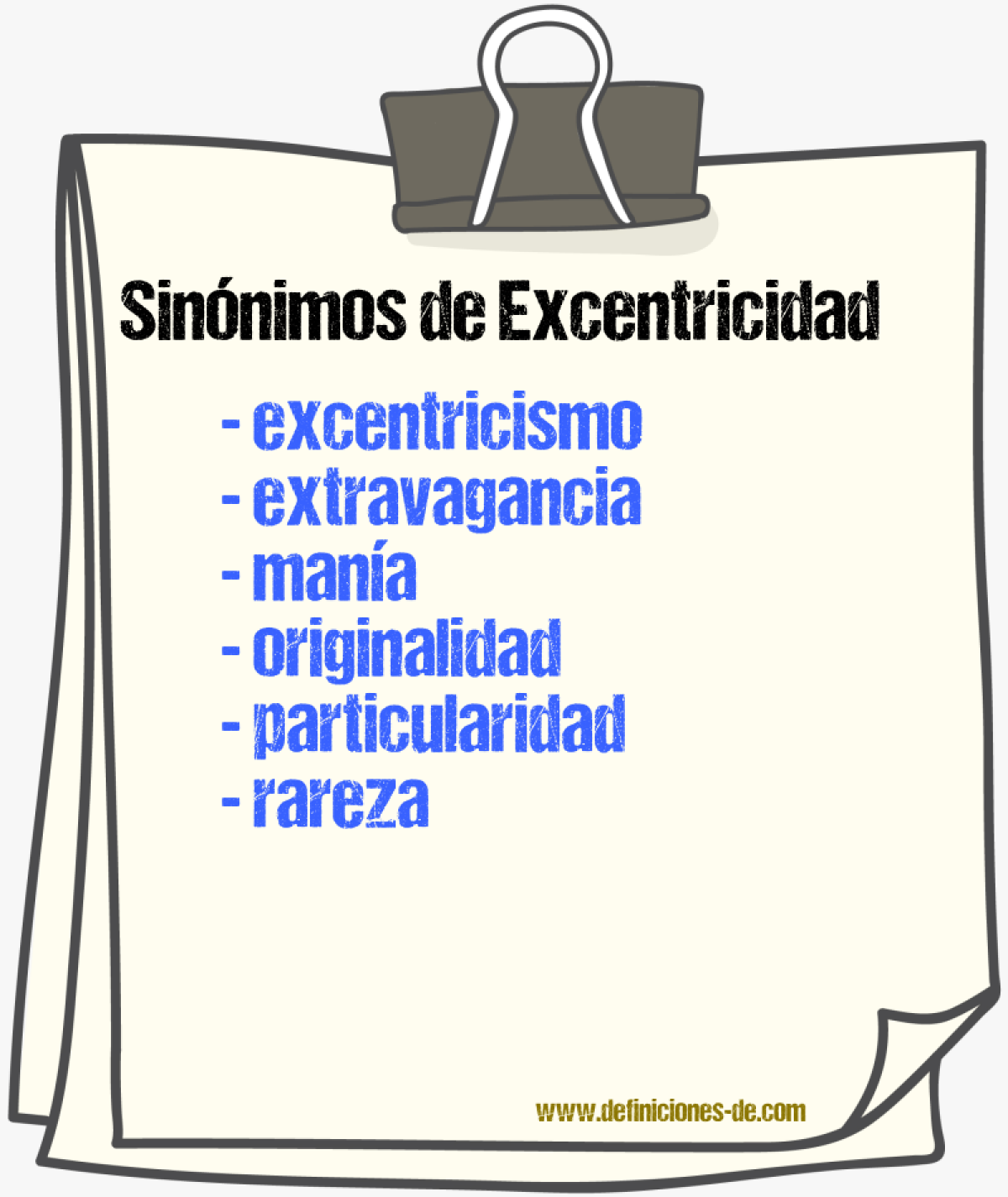 Sinnimos de excentricidad