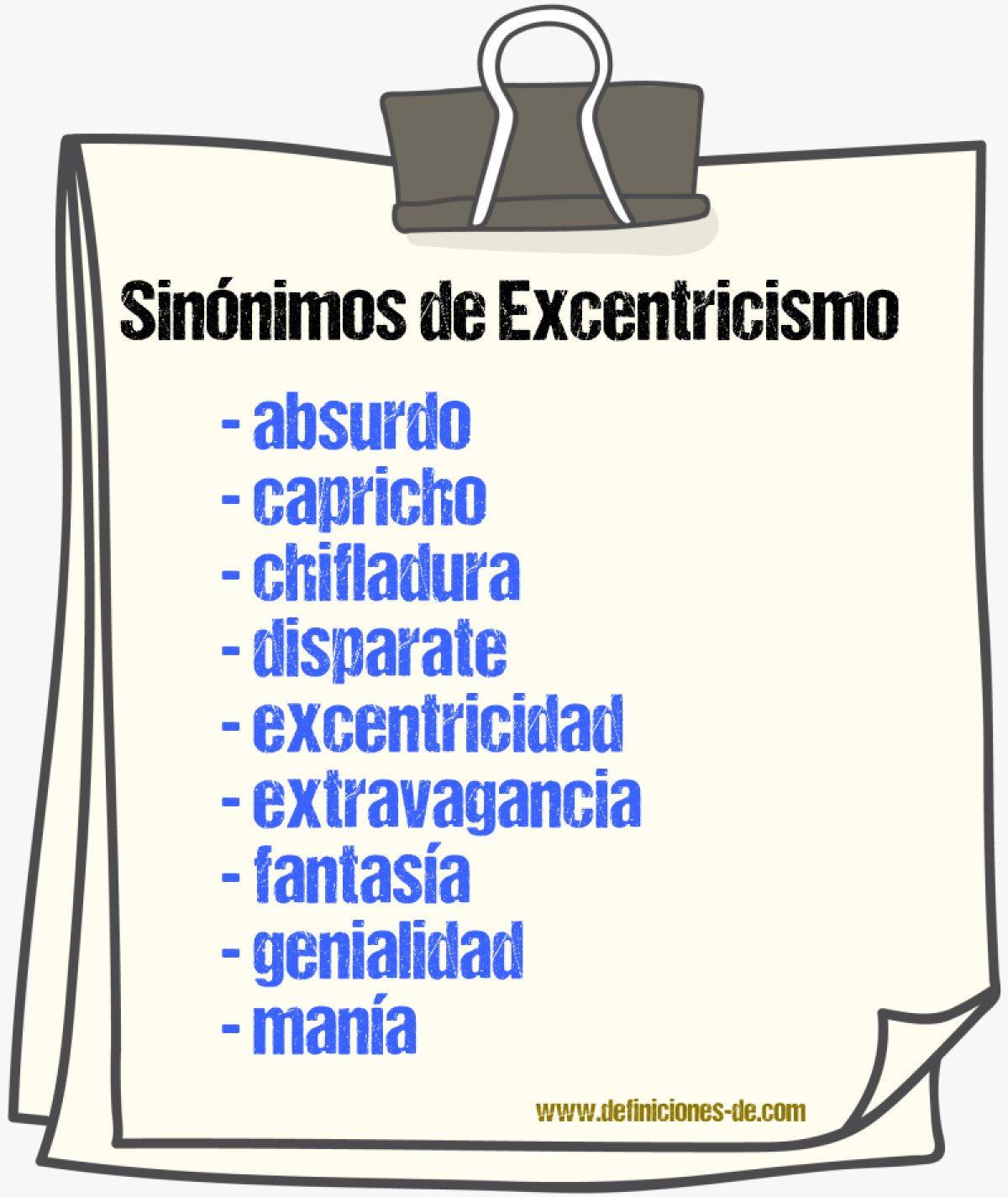 Sinnimos de excentricismo