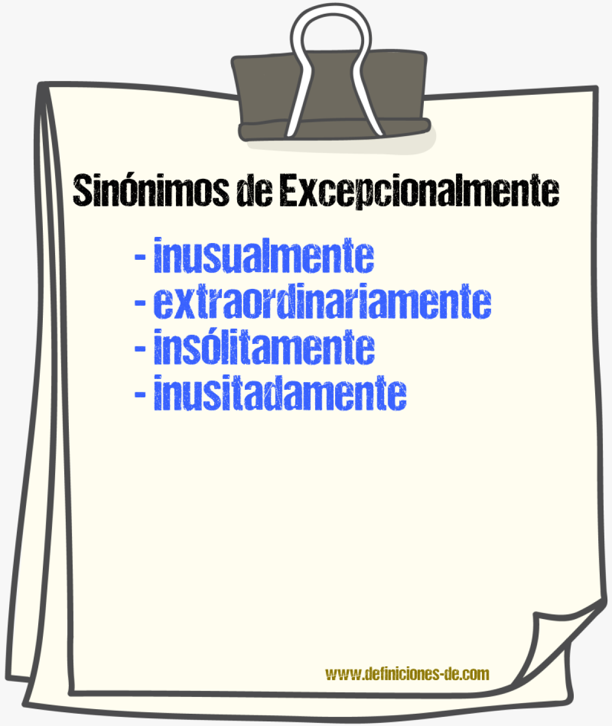 Sinnimos de excepcionalmente