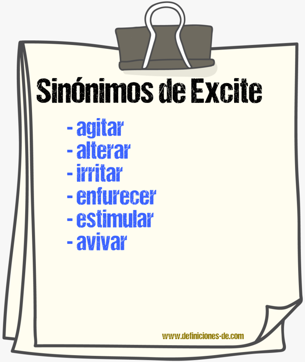 Sinónimos de excite