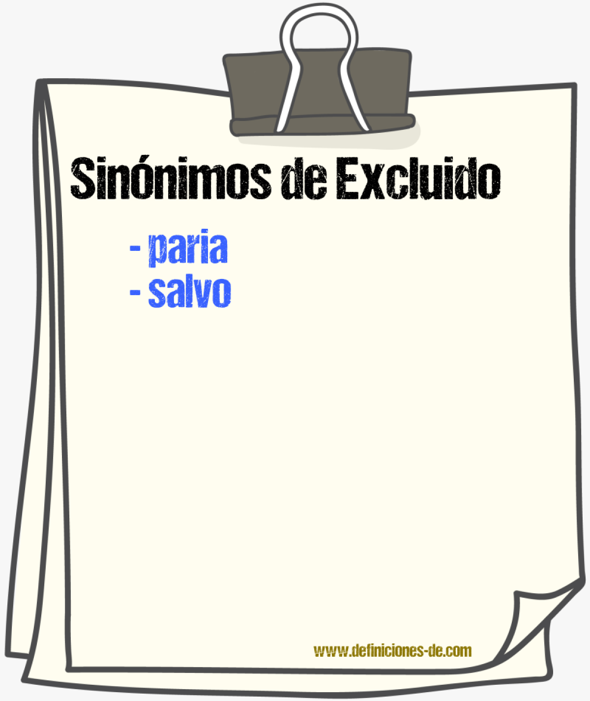 Sinnimos de excluido