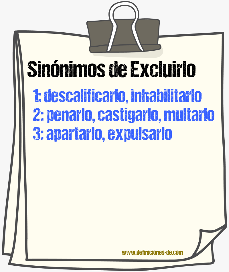 Sinónimos de excluirlo