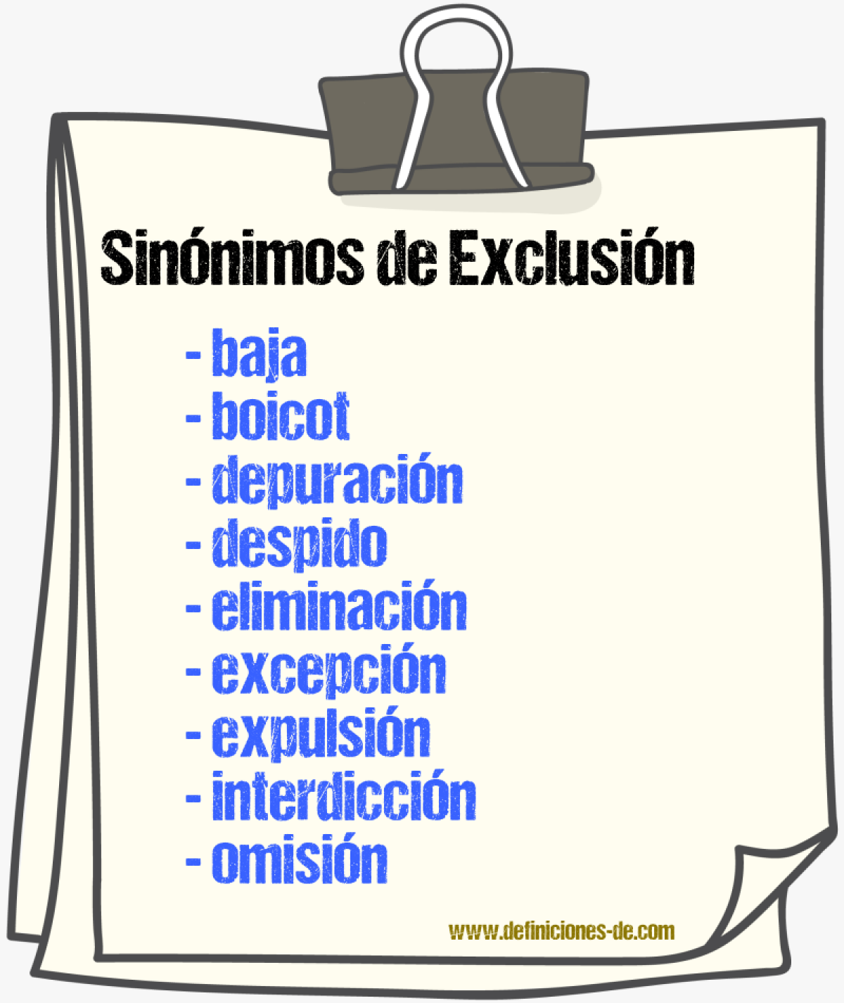 Sinnimos de exclusin