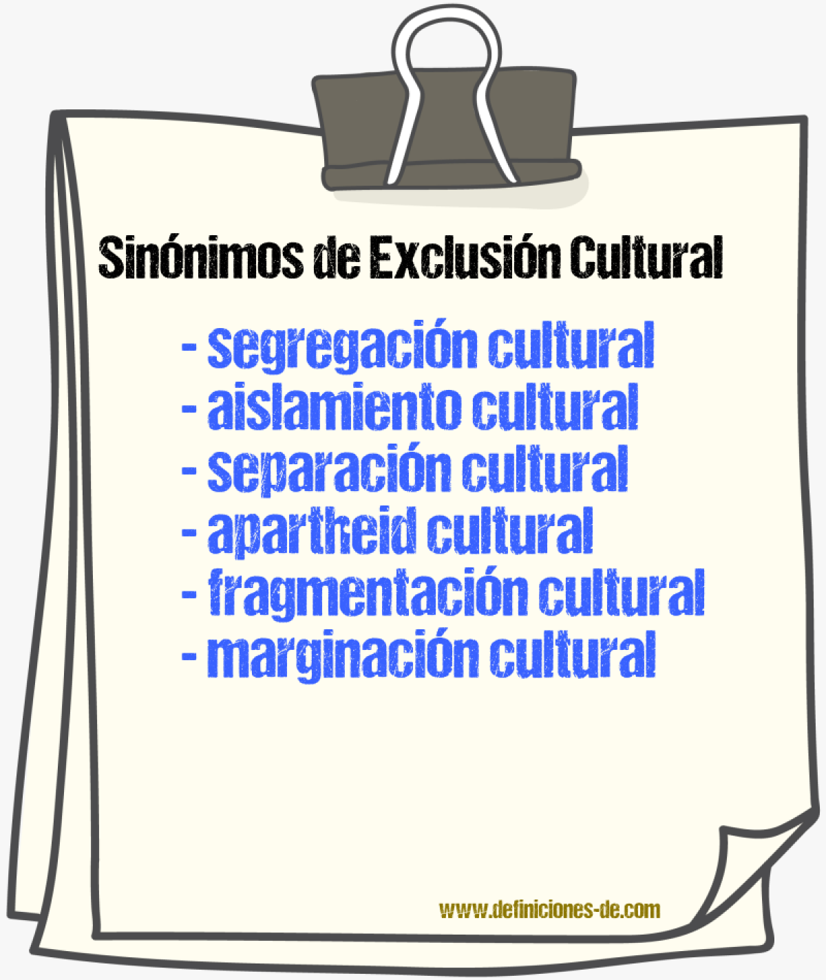 Sinónimos de exclusión cultural