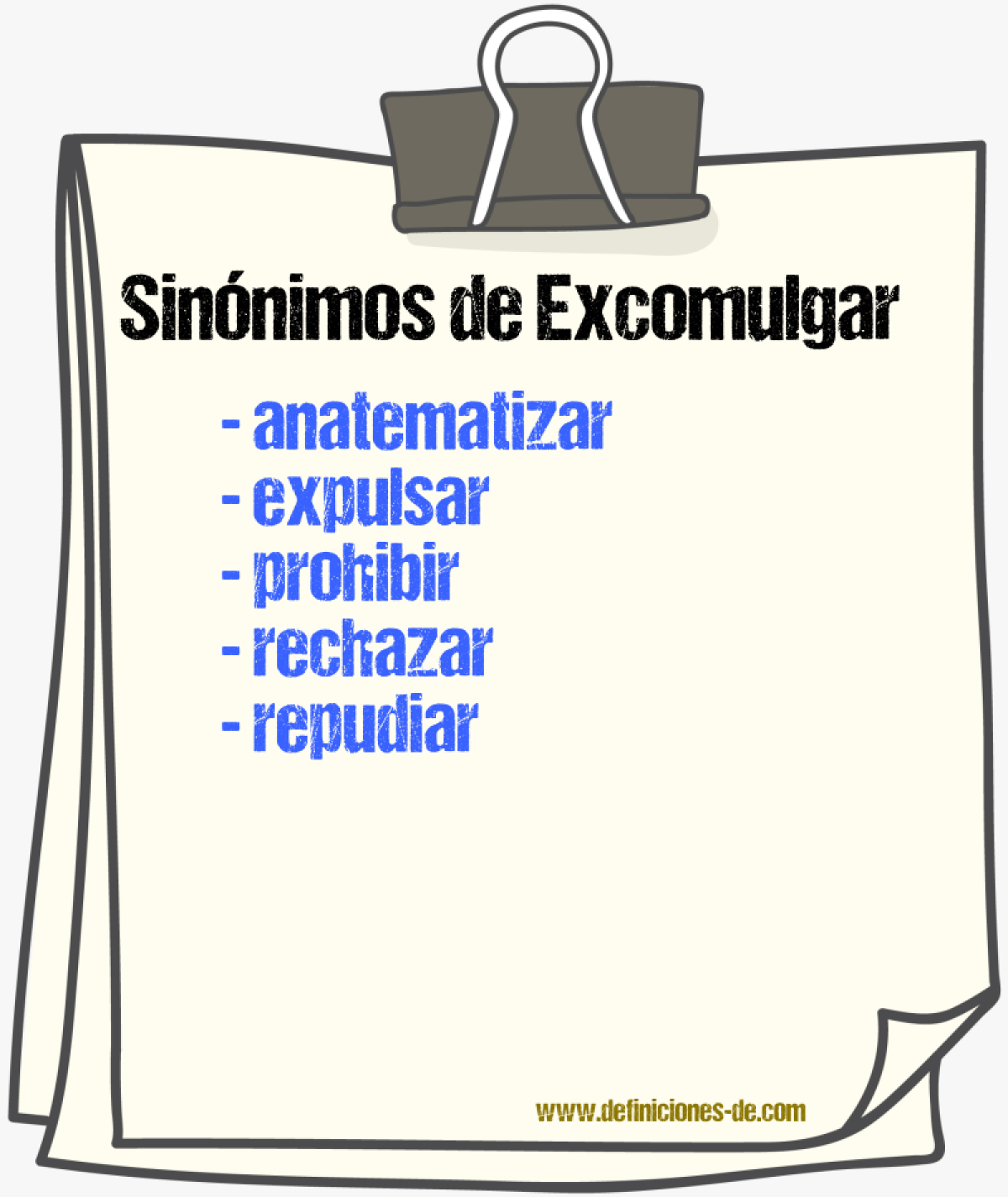 Sinnimos de excomulgar