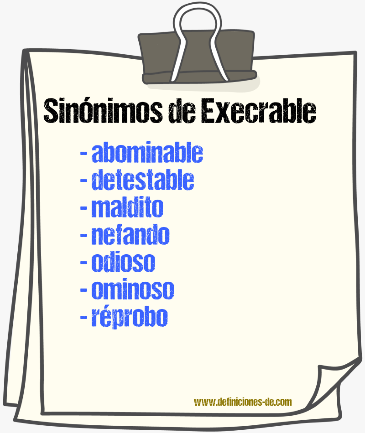 Sinnimos de execrable