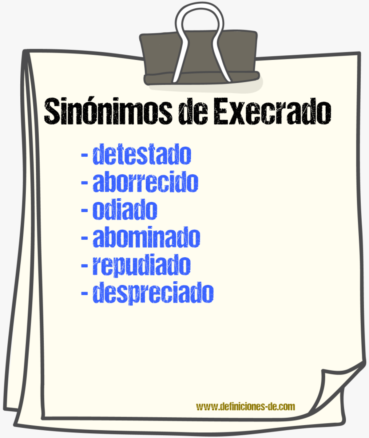 Sinónimos de execrado