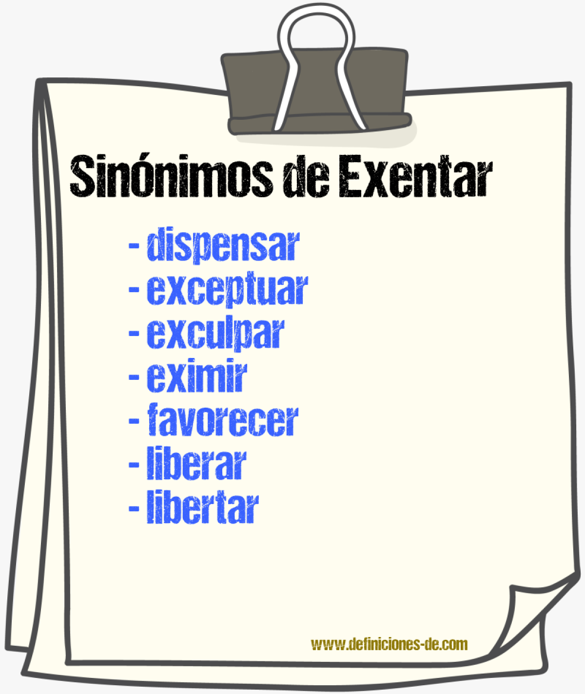 Sinnimos de exentar