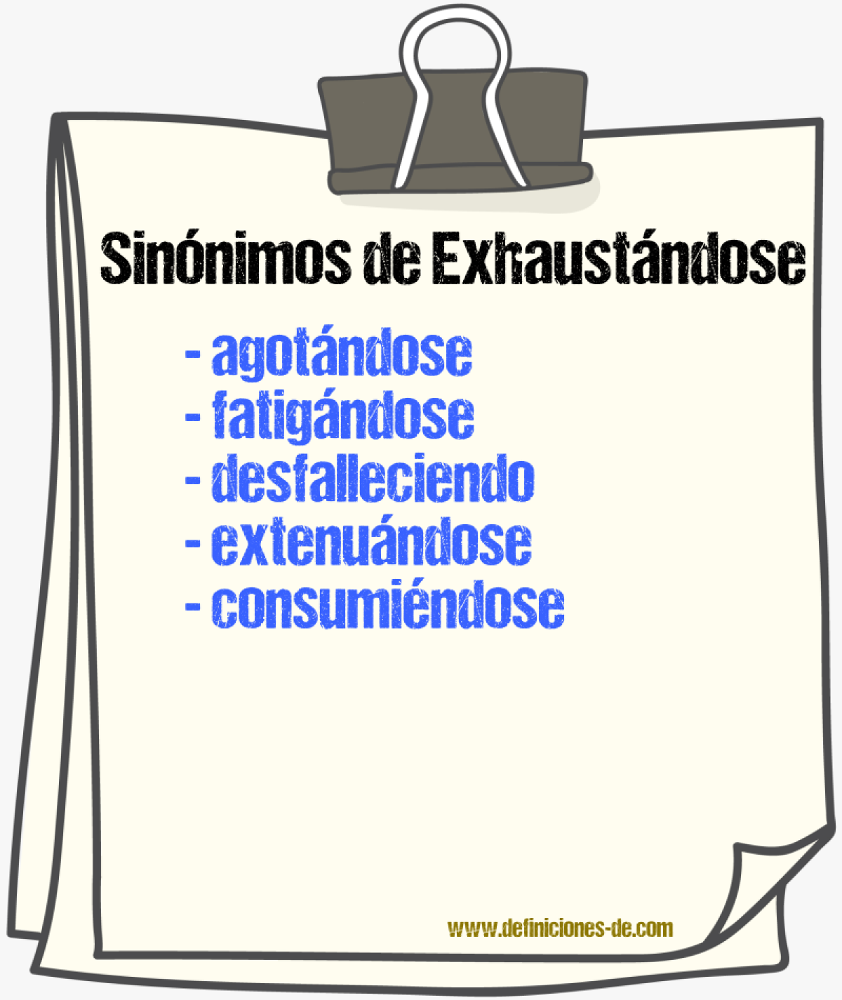 Sinónimos de exhaustándose
