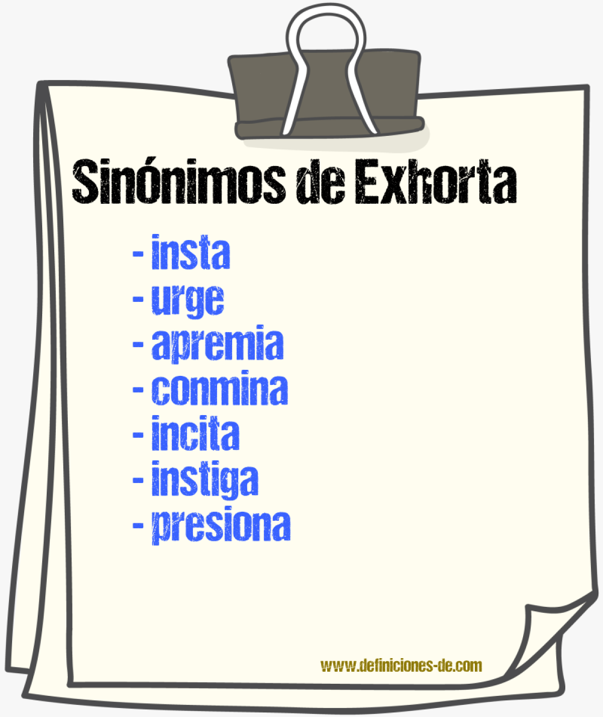 Sinónimos de exhorta