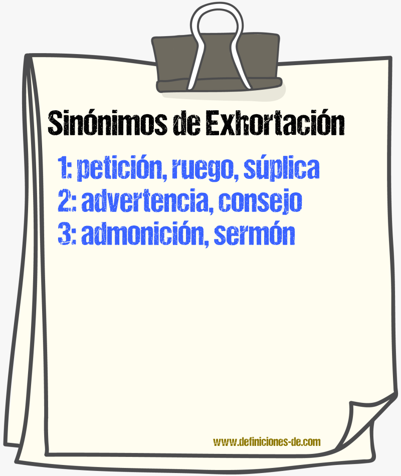 Sinnimos de exhortacin