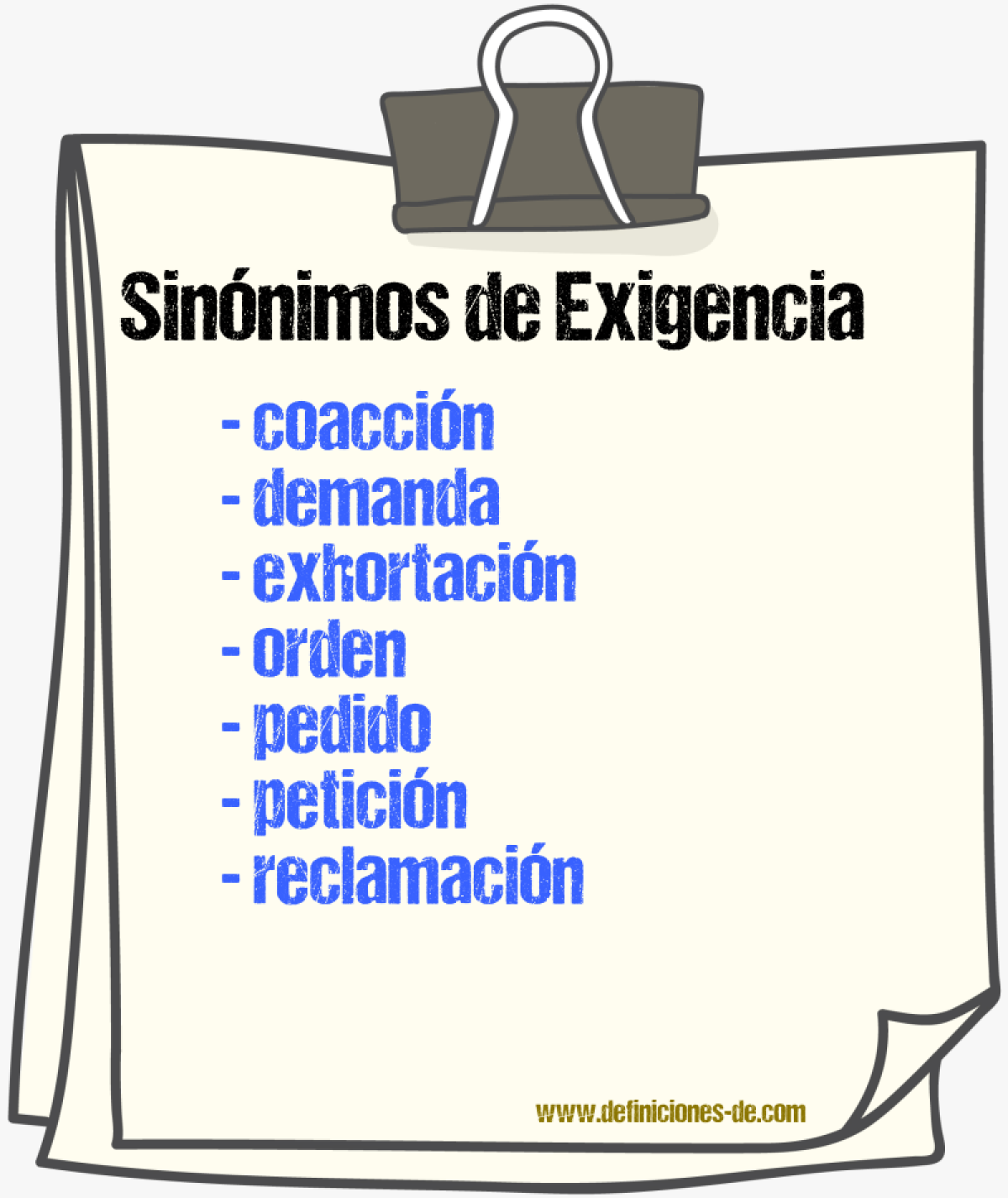 Sinnimos de exigencia