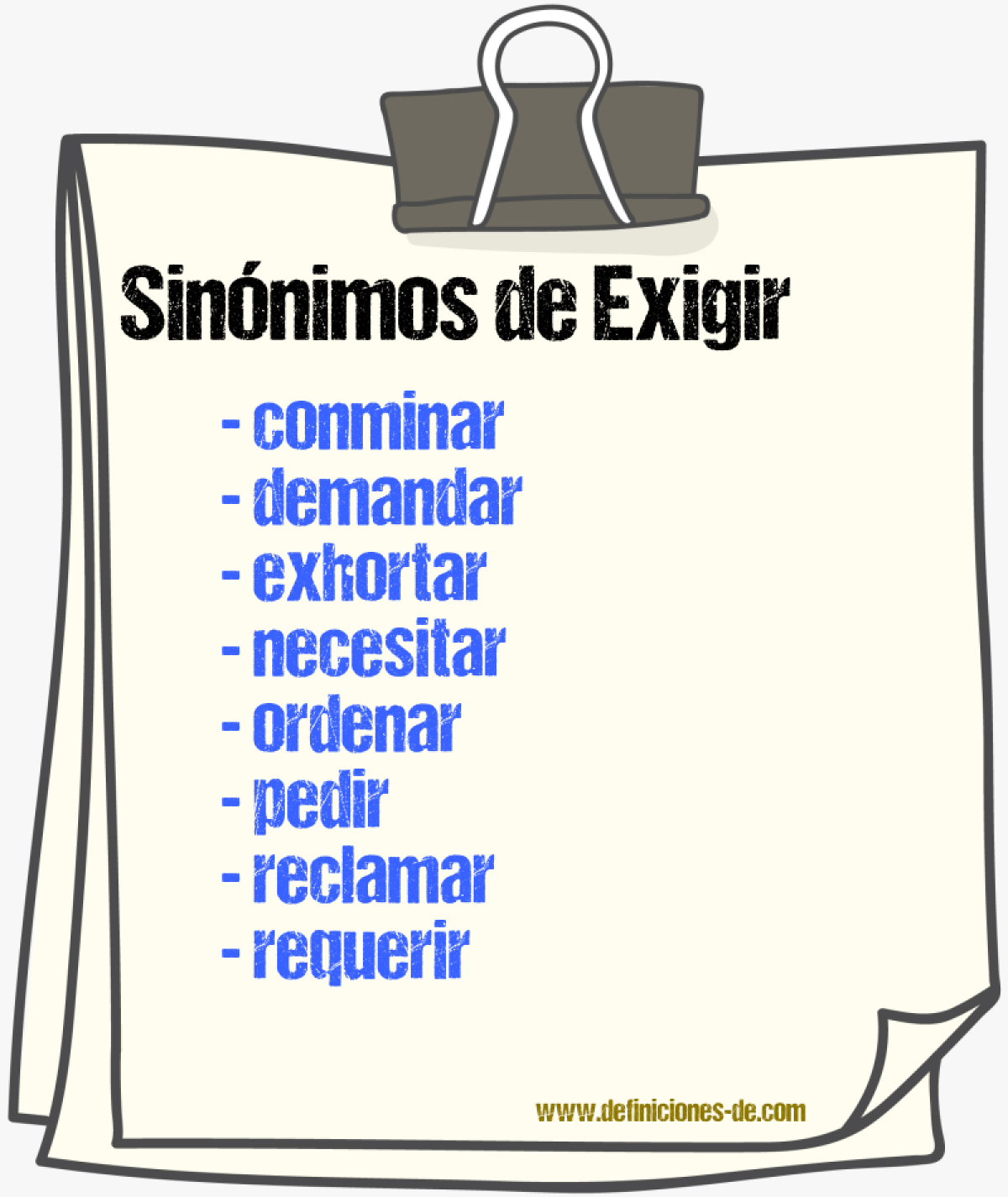 Sinnimos de exigir