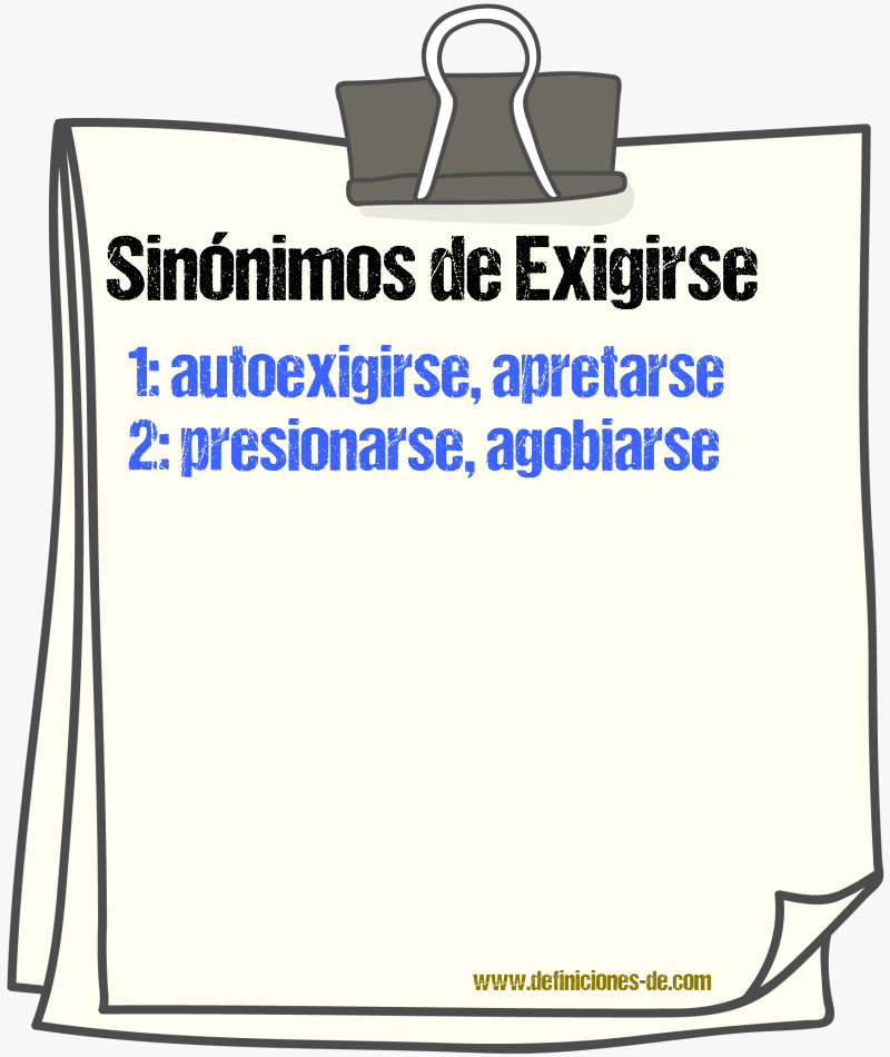 Sinónimos de exigirse